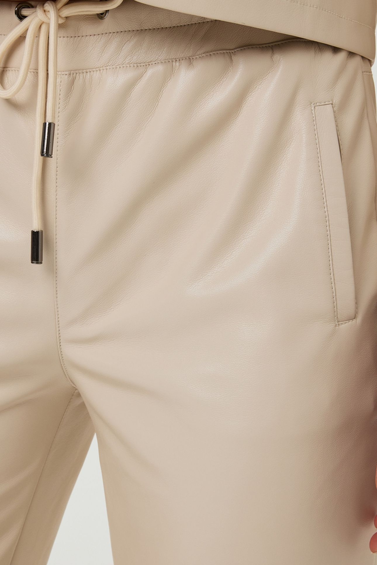 TROUSERS SUPER SOFT VEGAN LEATHER SAND 7