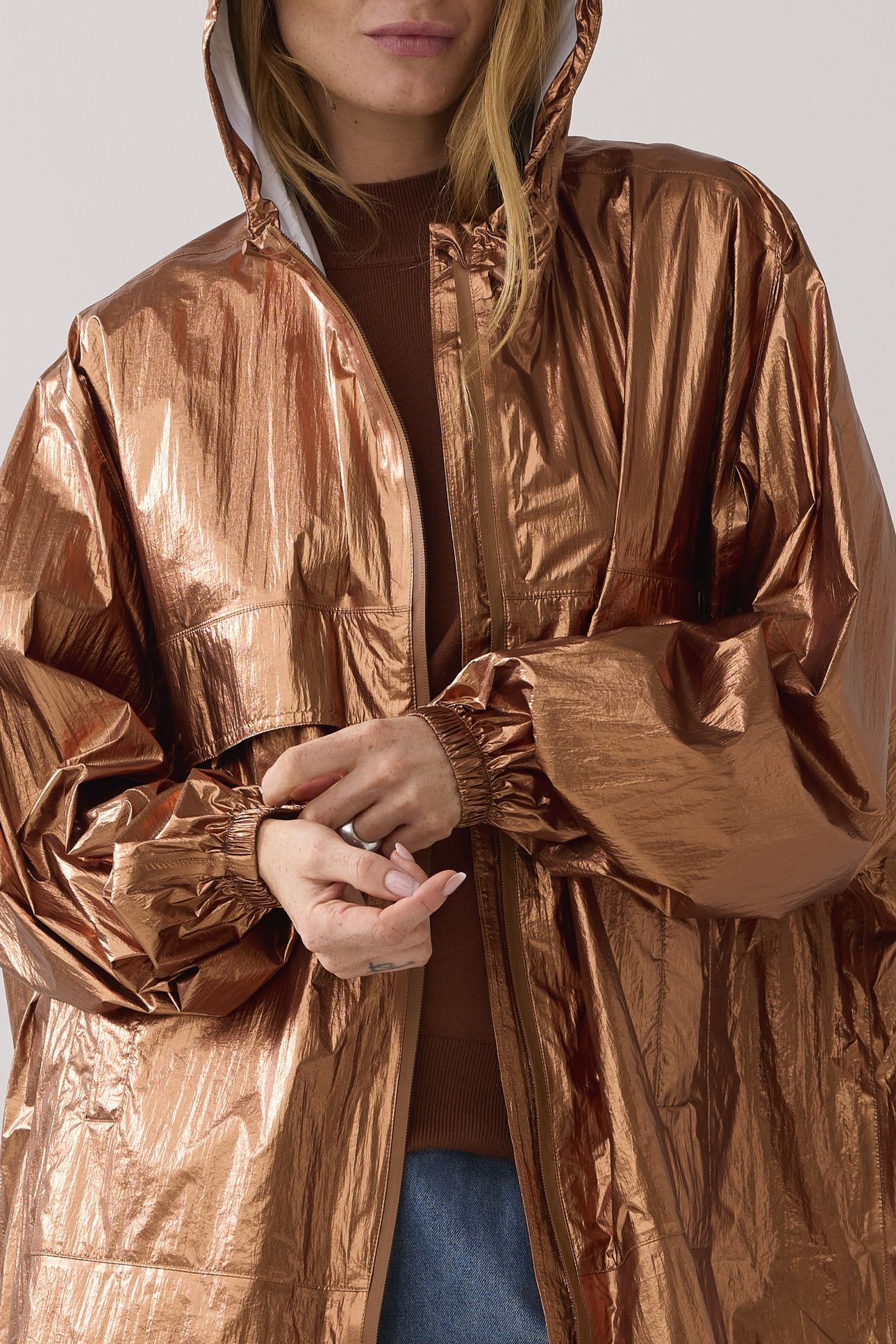 JACKET METALLIC RAIN CACAO 4