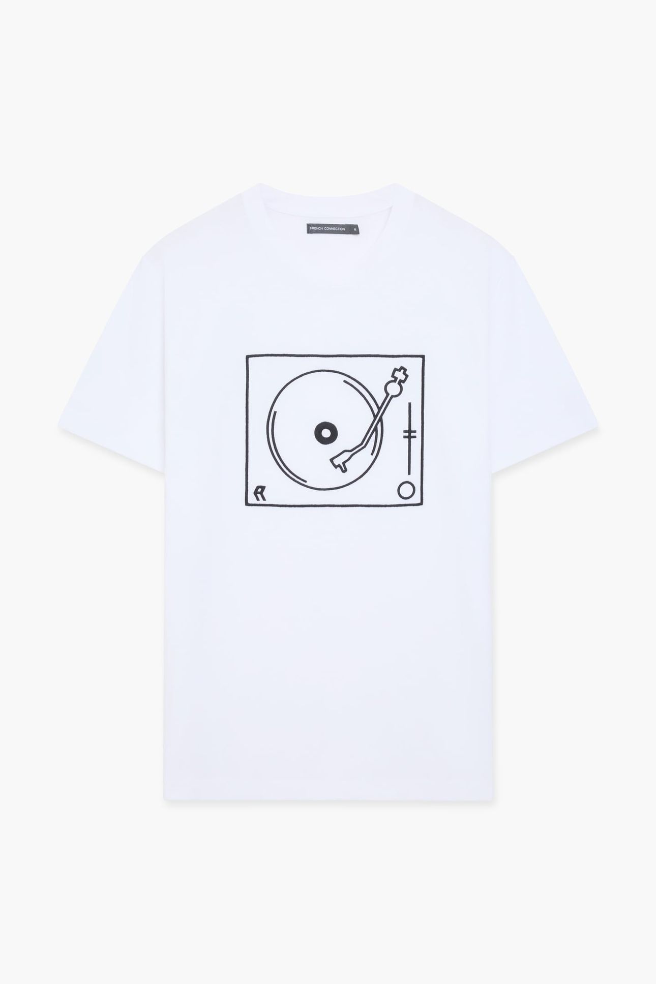 TURNTABLE SINGLE EMBROIDERED WHITE/BLACK 1