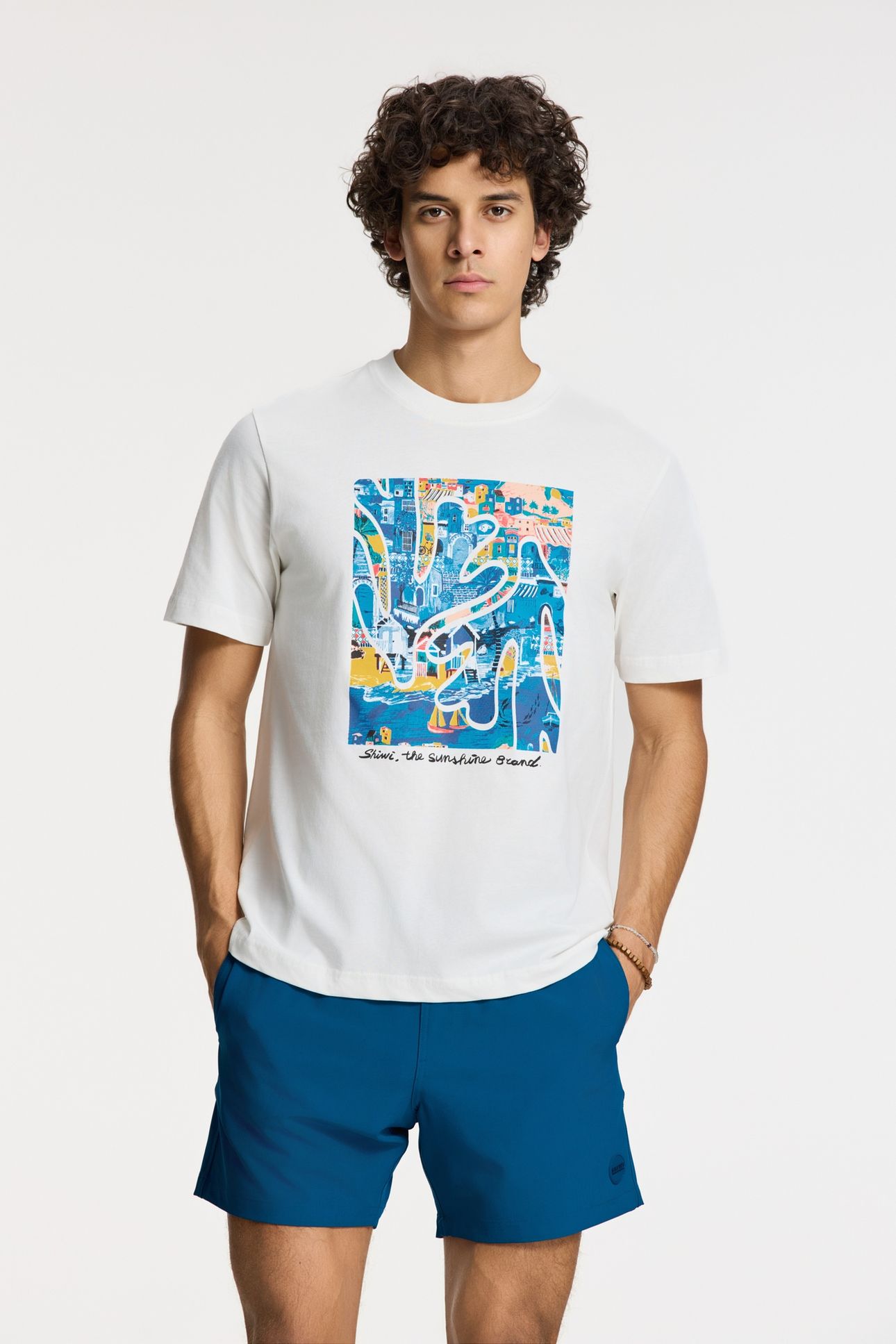 LIAM REGULAR T-SHIRT SHIWI ISLAND BLOCK WHITE 3