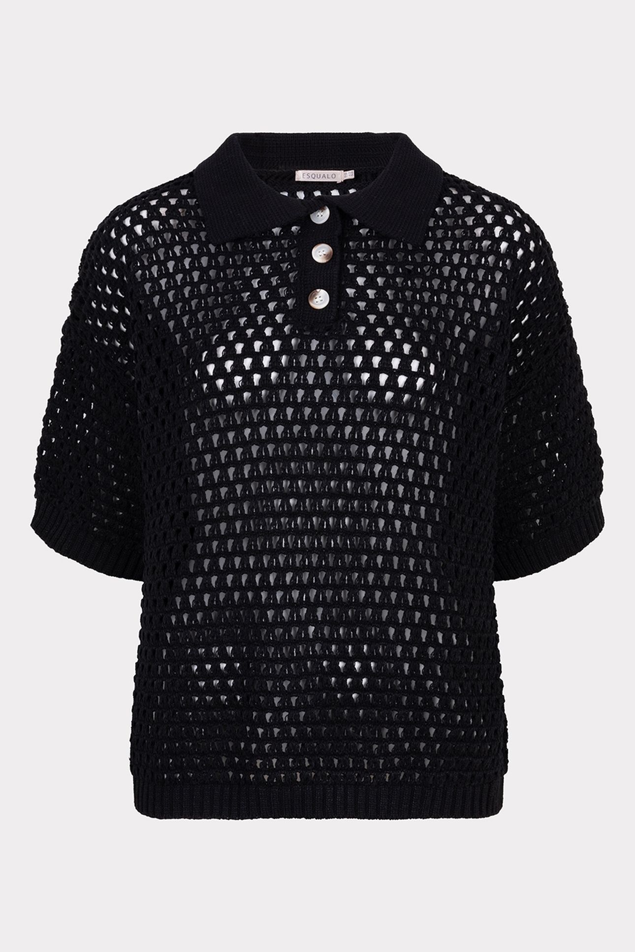 SWEATER POLO KNIT BLACK 4