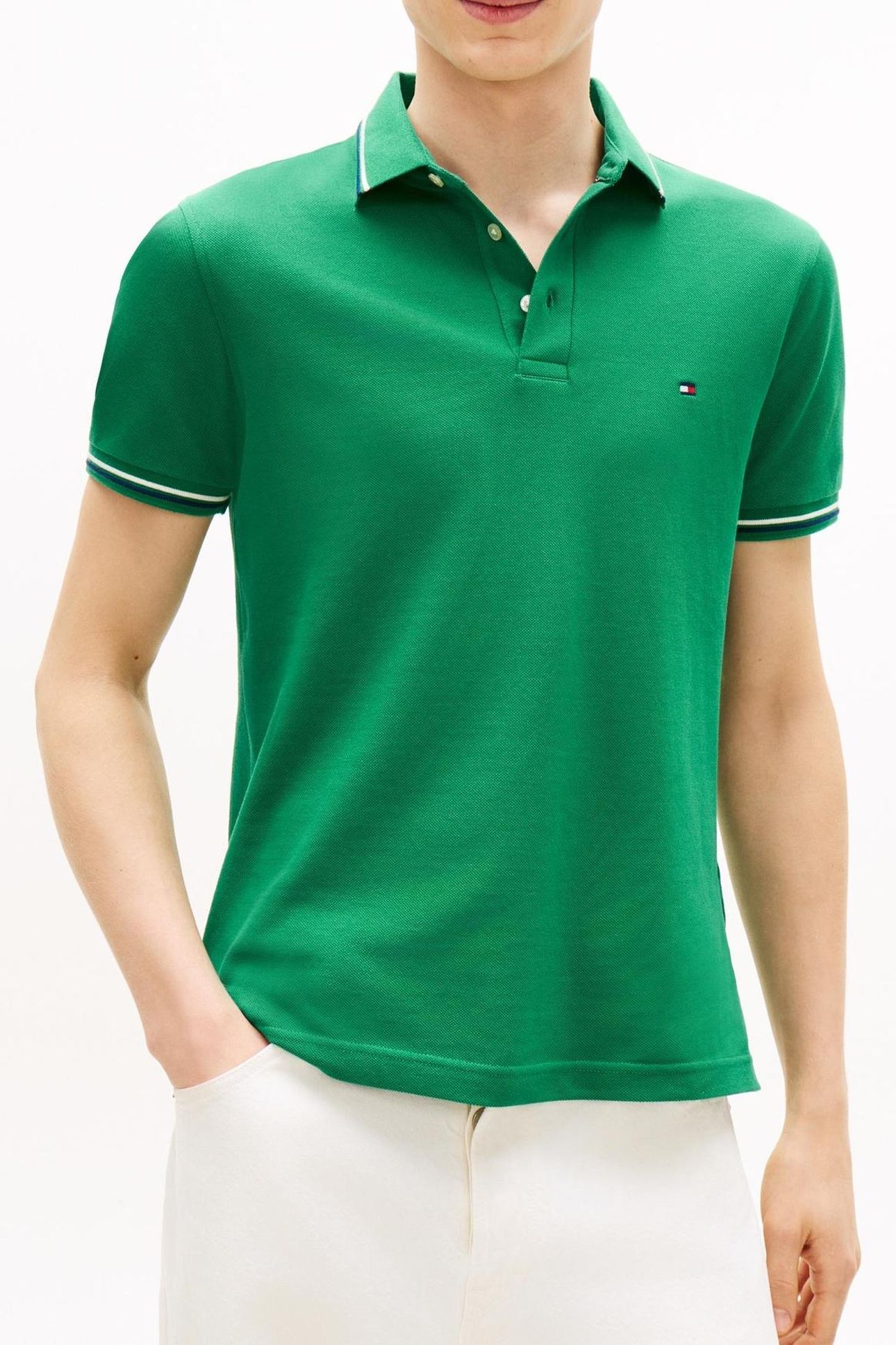 TIPPED SLIM FIT POLO NOUVEAU GREEN 1