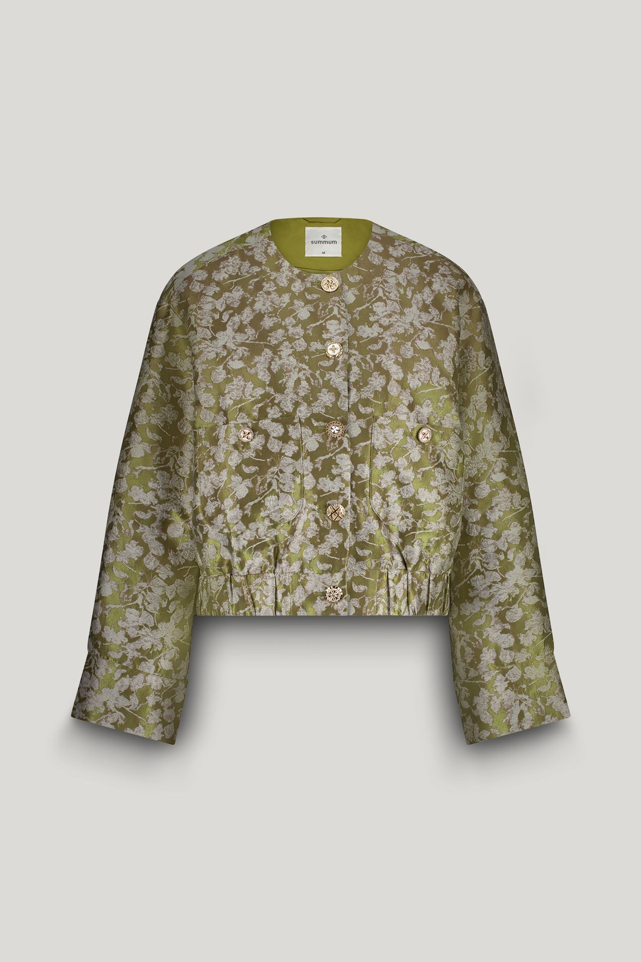 JACKET BOMBER LEAVES JAQUARD MISTY LIME 4