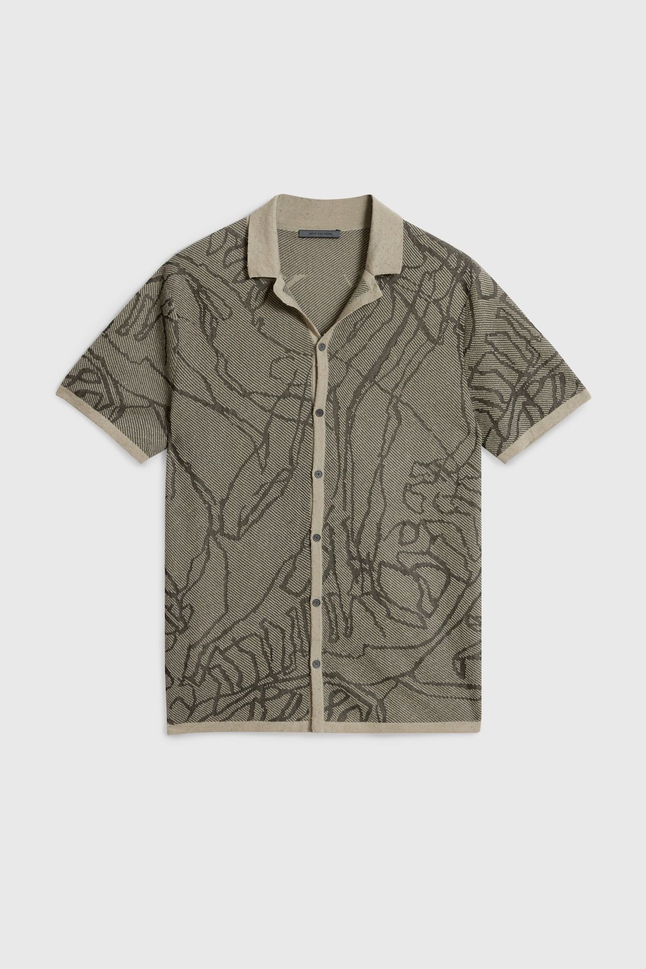 HOLT HAND DRAWING JACQUARD CAMP COLLAR SPRUCE 3