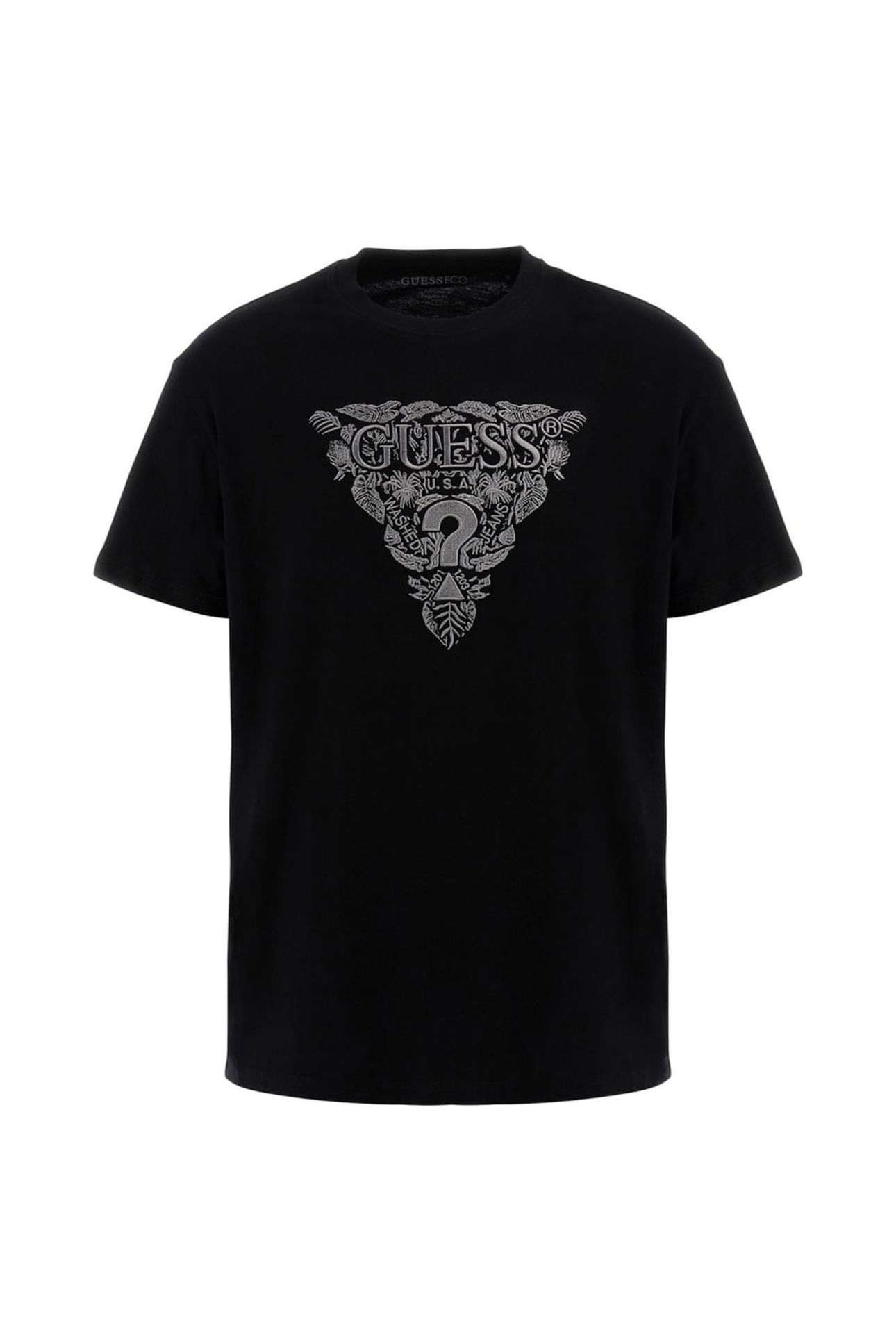 GUESS ECO SS CN FLOWER EMBRO T JET BLACK A996 5
