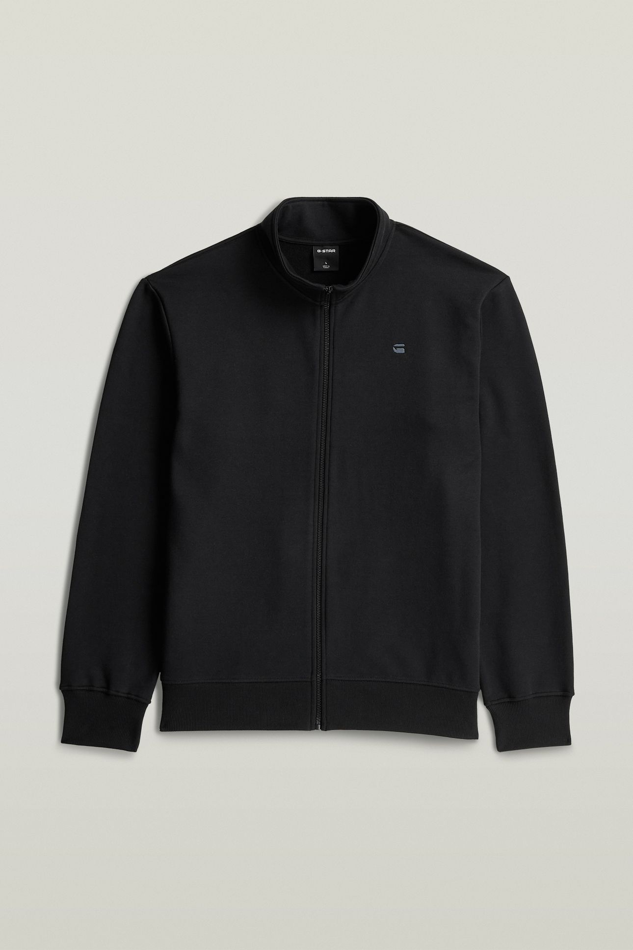 ZIP STAND UP COLLAR SWEAT L\S DK BLACK 3