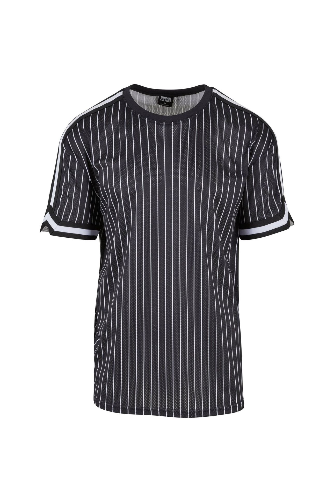 OVERSIZED STRIPED MESH TEE BLACK/WHITE 1