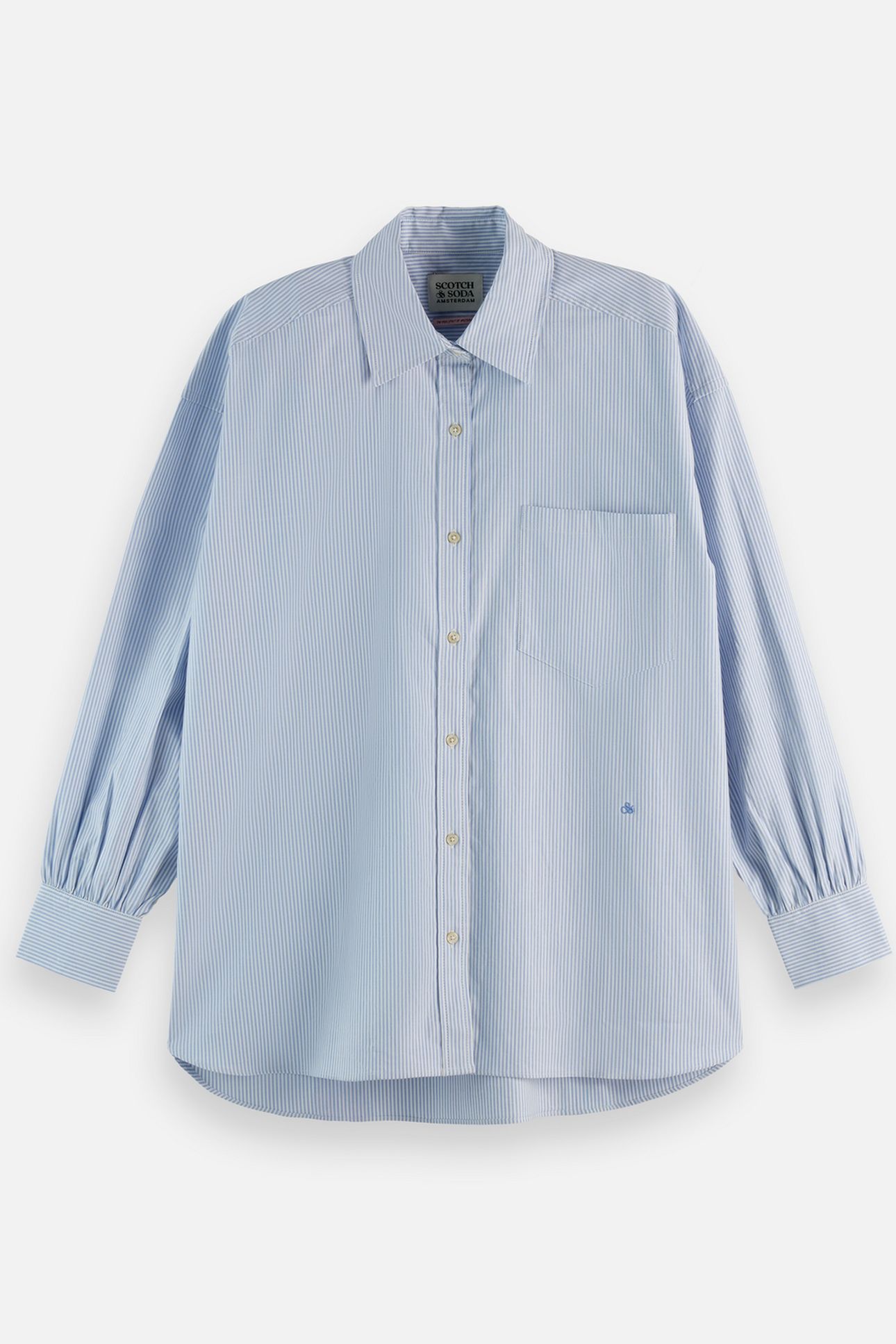 GIRLFRIEND OXFORD STRIPES SHIRT WHITE AND BLUE STRIPE 4