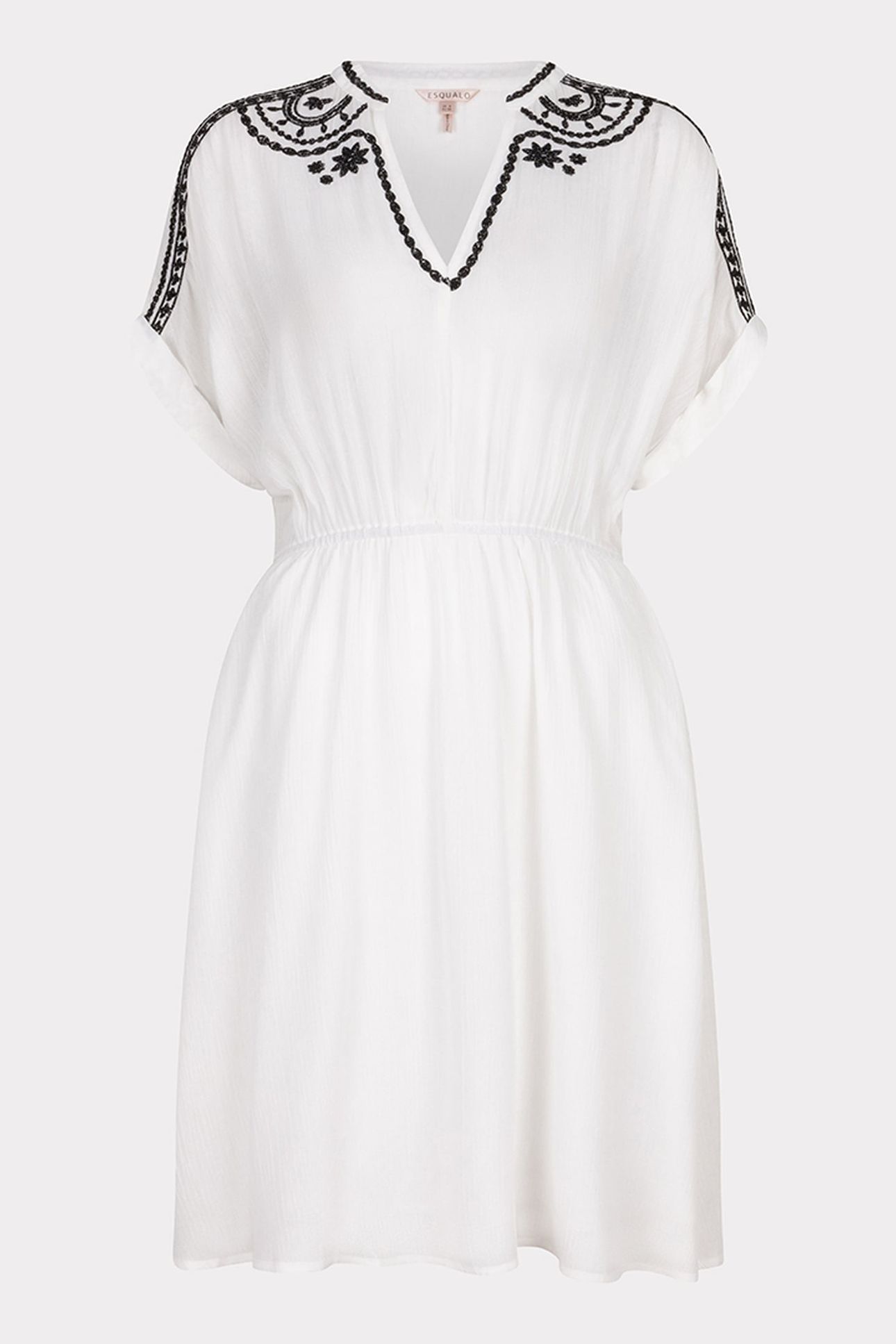 DRESS CRINKLE EMBROIDERY OFF WHITE / BLACK 4