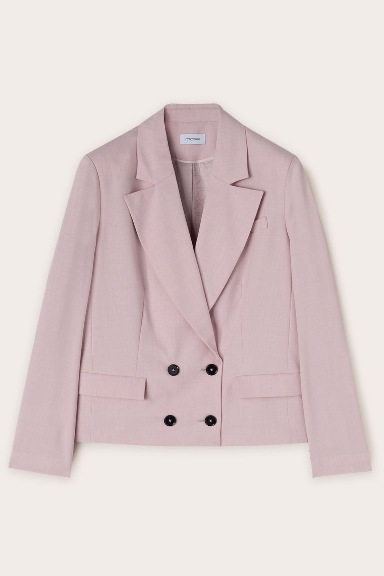 POLYVISCOSE DOUBLE-BREASTED JACKET PINK 4