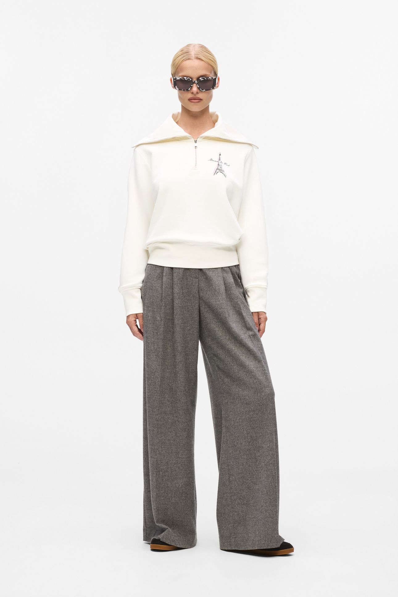 PARIS SKETCH EIFFEL HALF ZIP CANNOLI CREAM 1