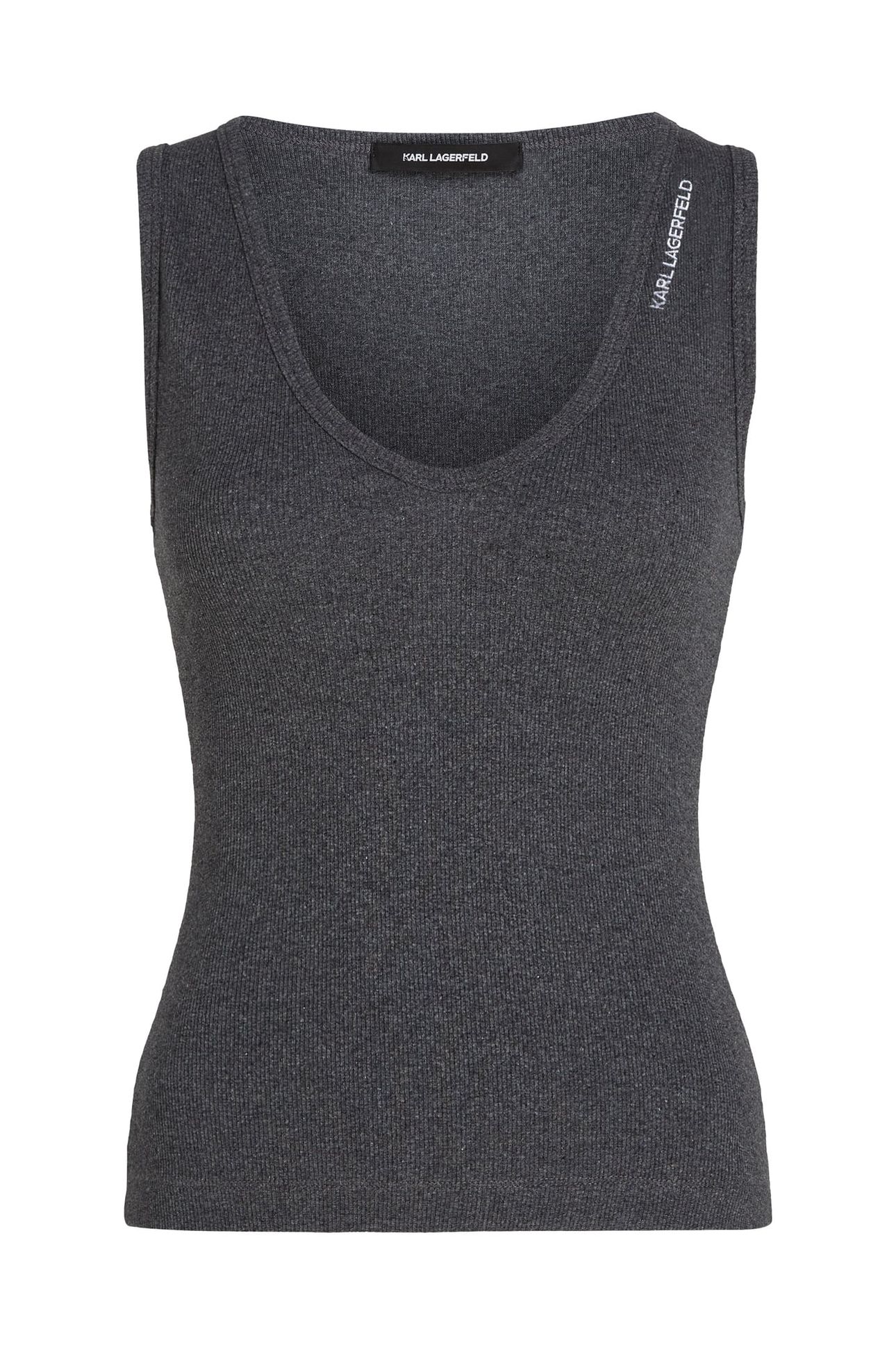 RIBBED V-NECK TANK MELANGE GREY MELANGE 5