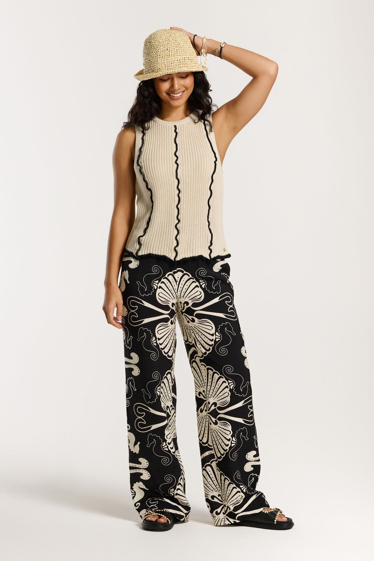 MADISON TROUSERS SEA PEARL BLACK SEA PEARL 1