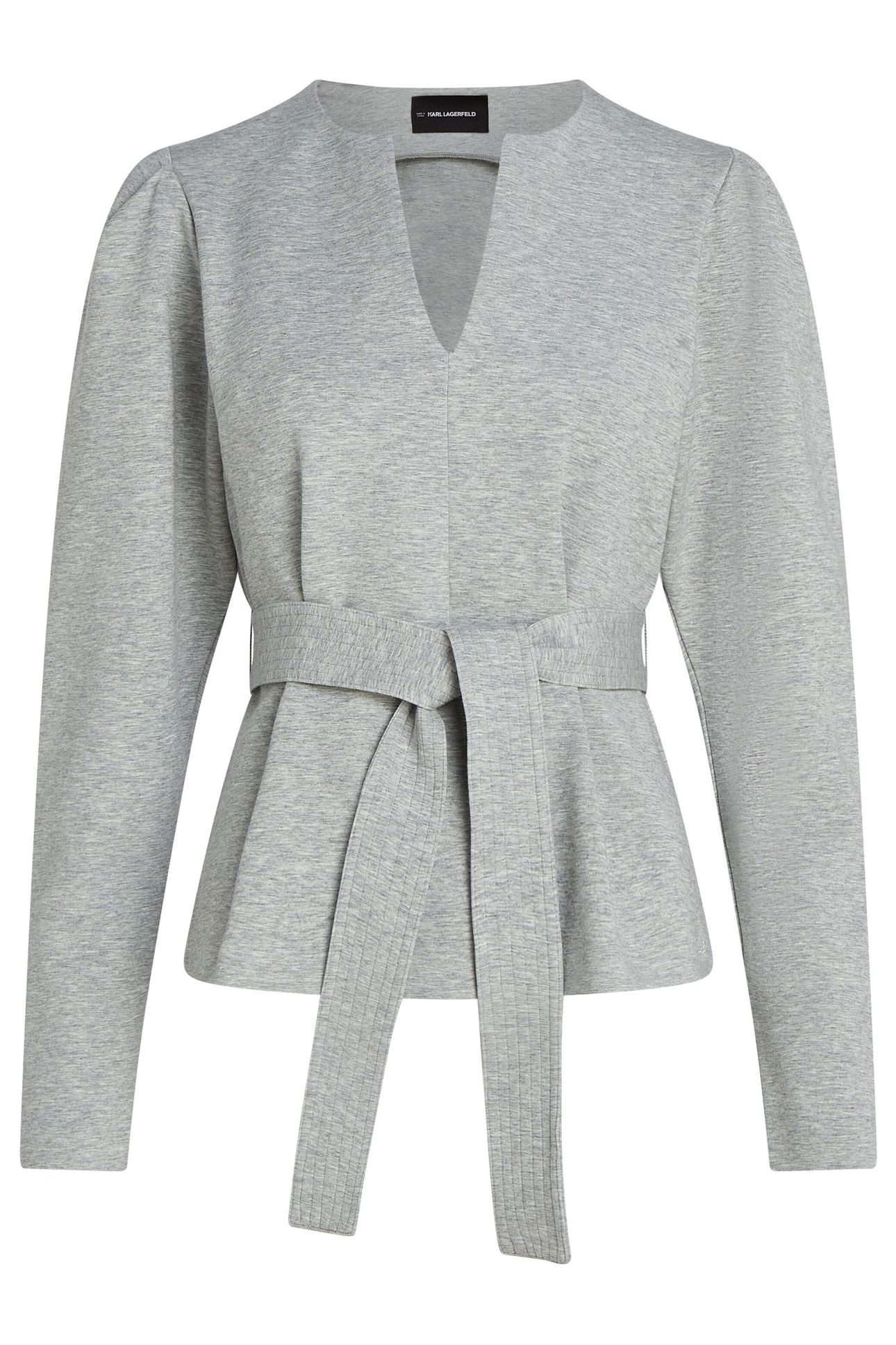 DOUBLE JERSEY VNECK SWEATSHIRT LIGHT GREY MELANGE 3