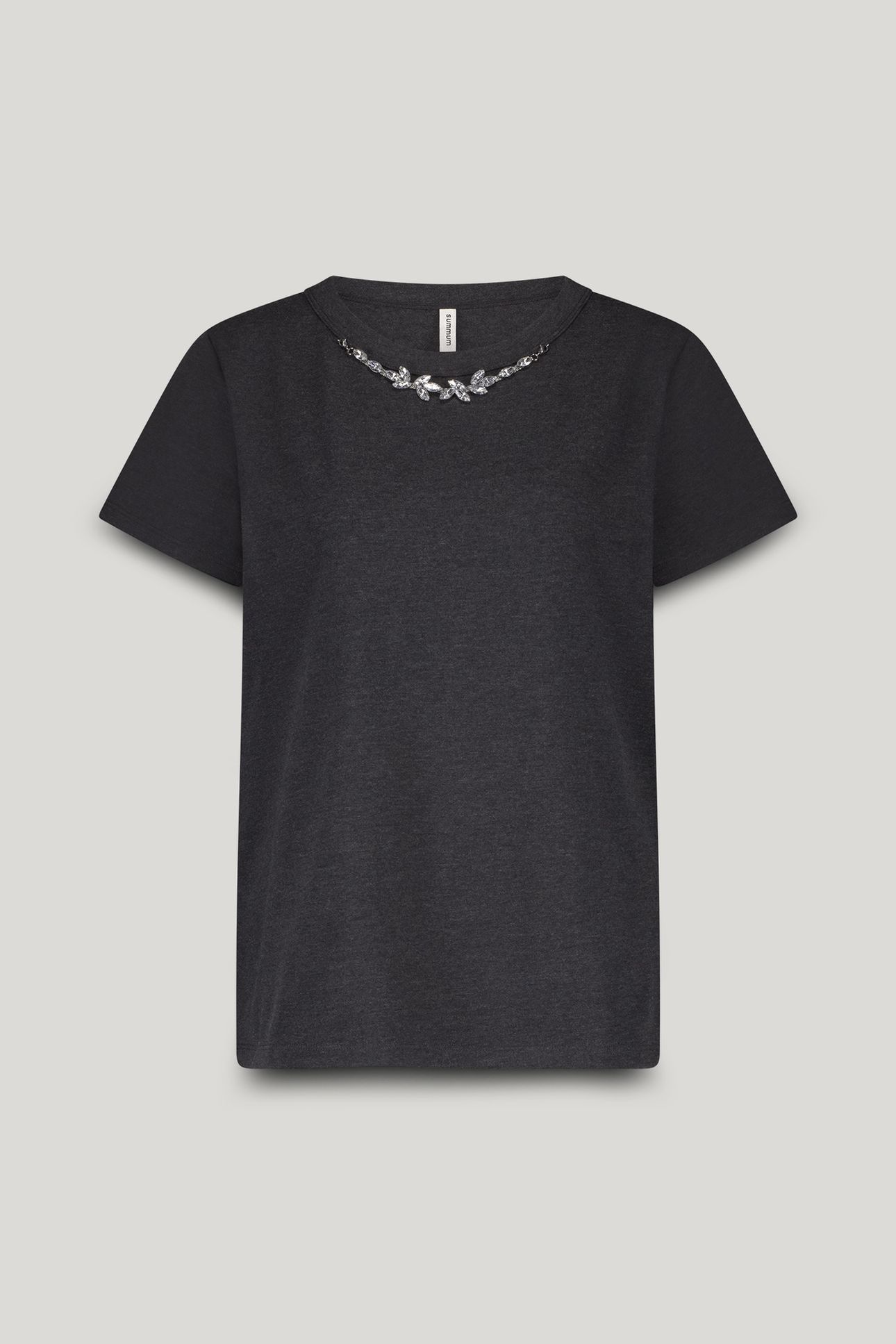 T-SHIRT MET NECKLACE DETAIL ANTHRACITE 4
