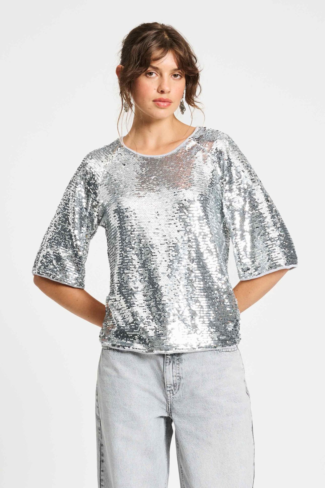 TOP - SEQUINS SILVER 3