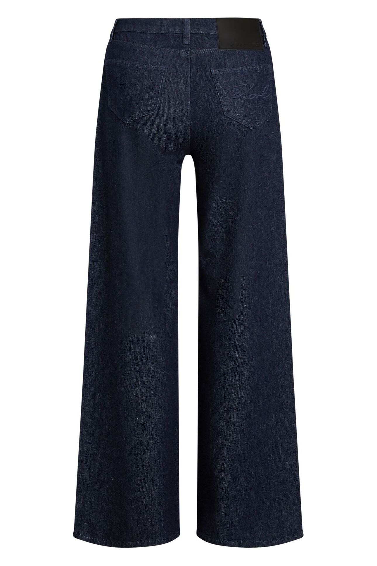 MID RISE WIDE LEG DENIM PANTS DARK BLUE 4