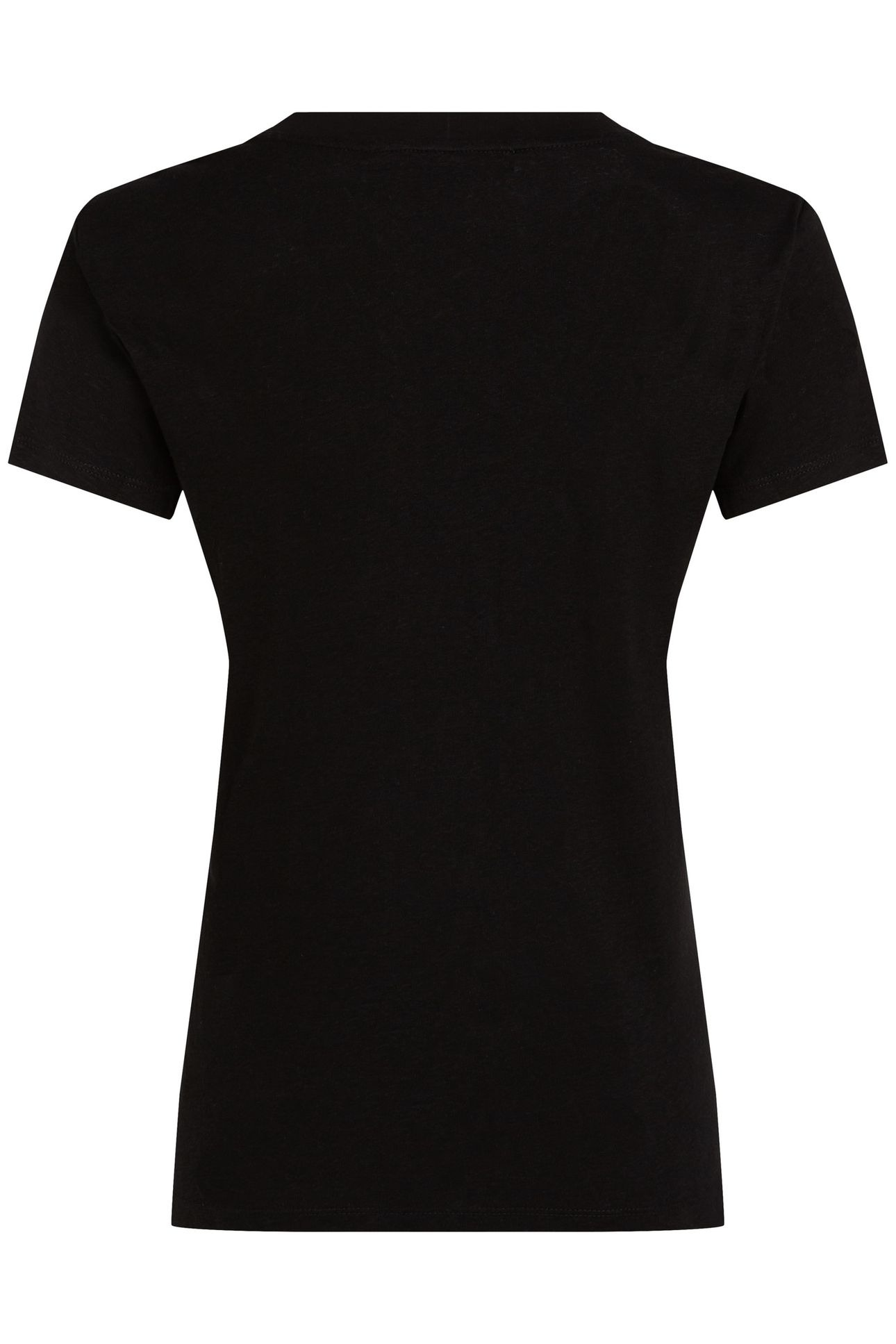 LINEN BLEND V-NECK T-SHIRT BLACK 6