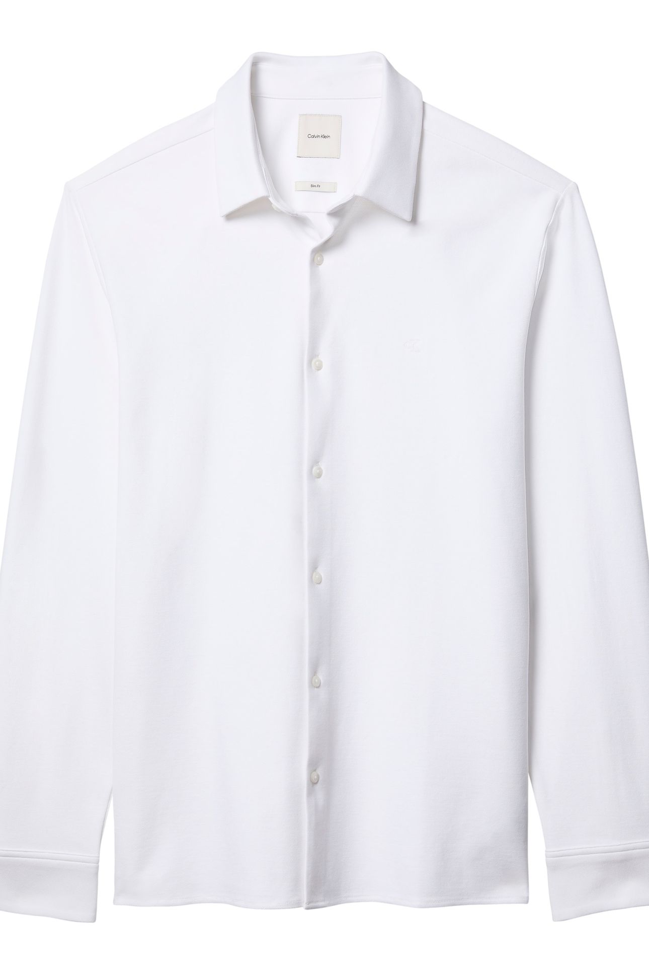LS CASUAL PIQUE SLIM SHIRT BRILLIANT WHITE 5