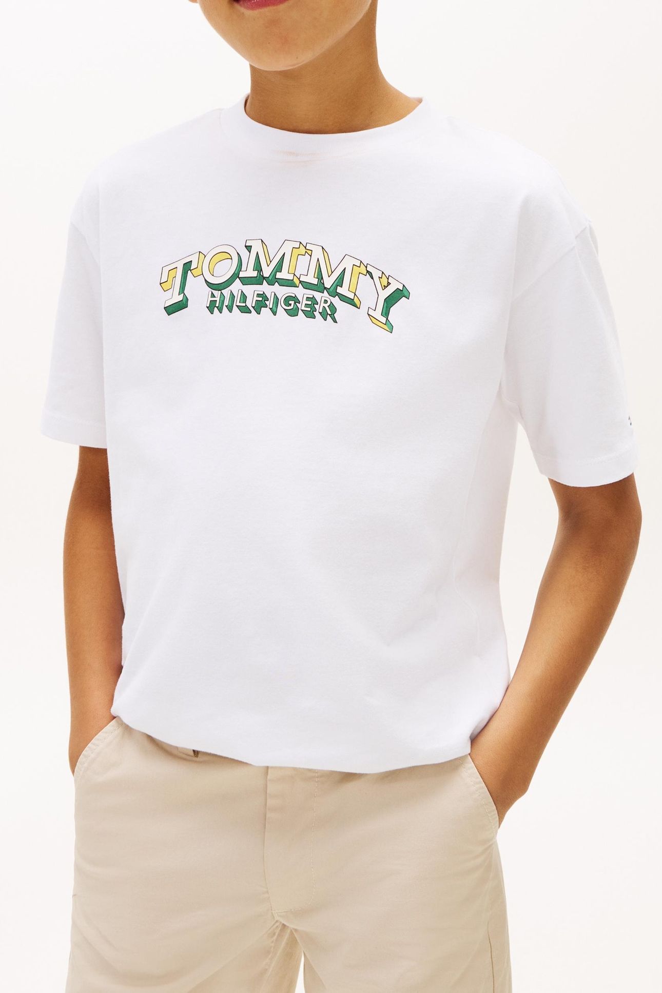 BOYS 3D GRAPHIC T-SHIRT WHITE TOMMY 1
