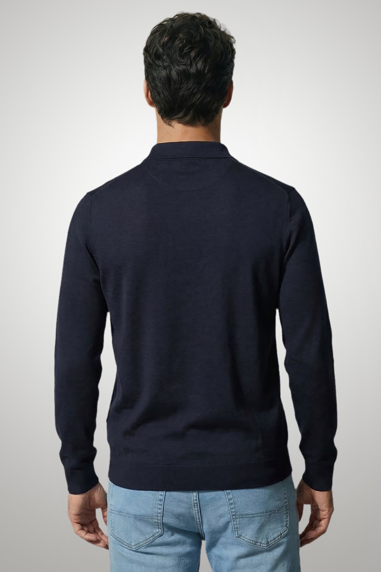 FINE MERINO POLO NAVY 3