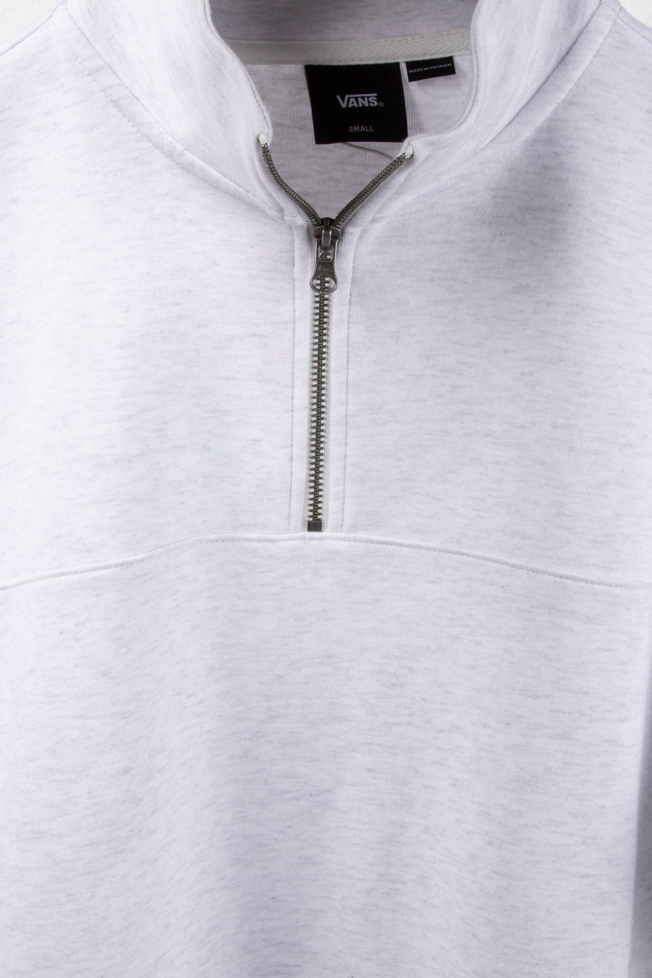 ELEVATED DOUBLE KNIT MOCK NECK WHITE HEATHER 4