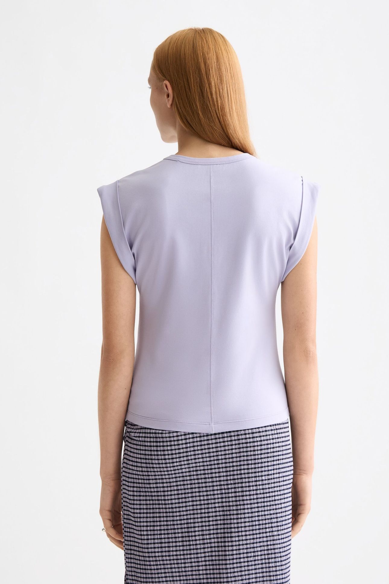 FITTED ROLLED-UP SLEEVE T-SHIRT LANGUID LAVENDER 7