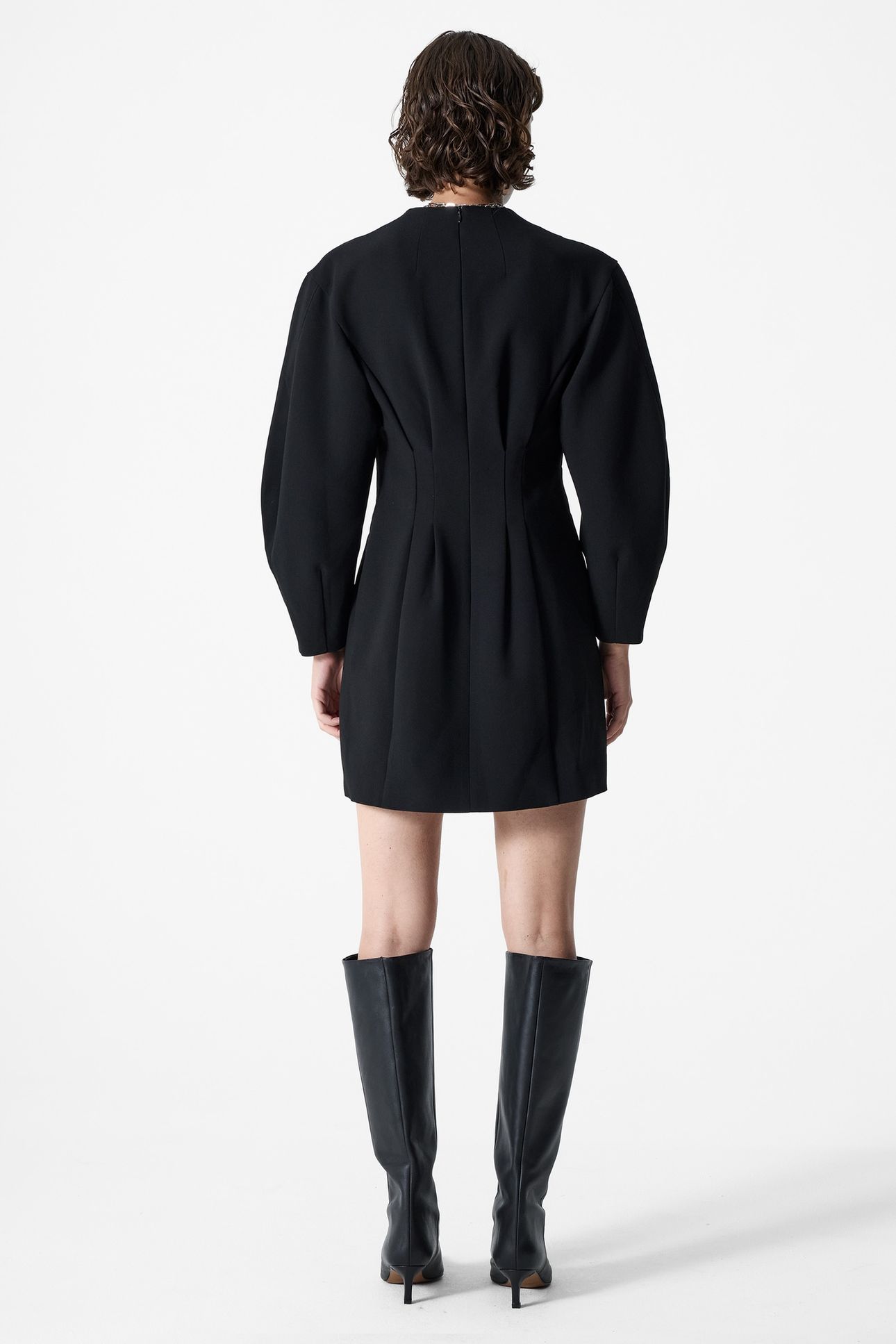 AZRA TWILL WRAP DRESS BLACK 2