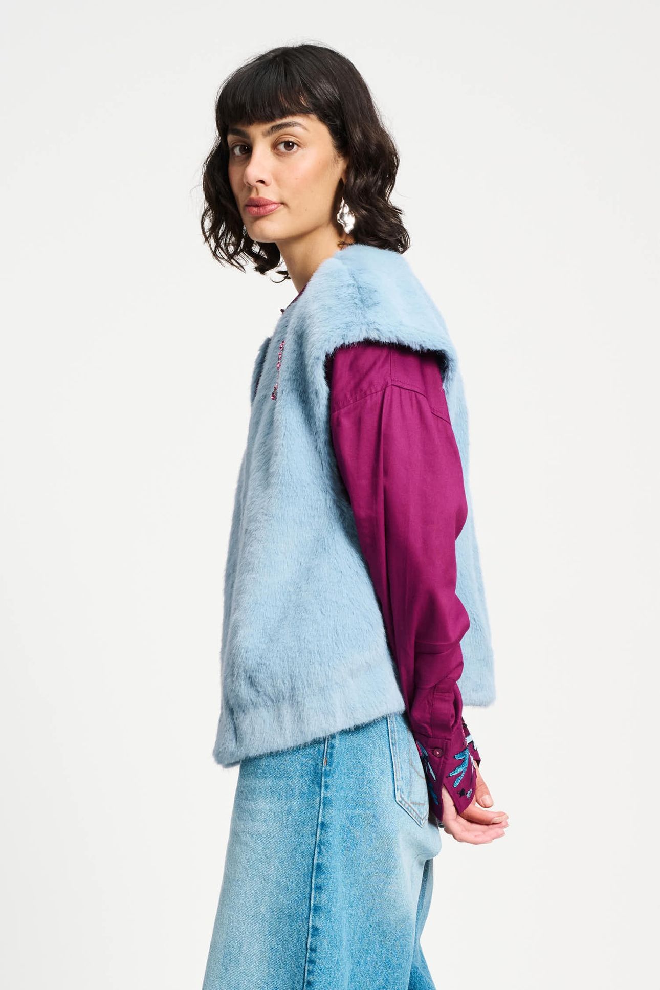 GILET - FUR MISTY BLUE 3