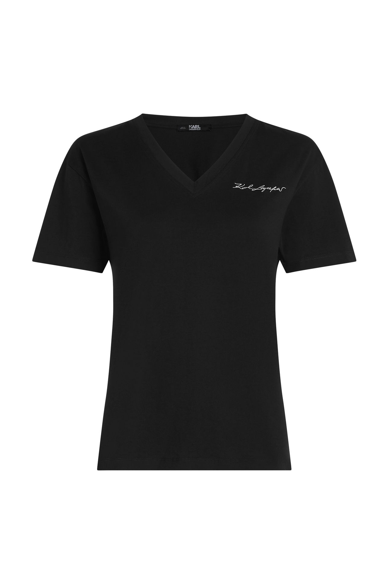 SIGNATURE V-NECK T-SHIRT BLACK 1