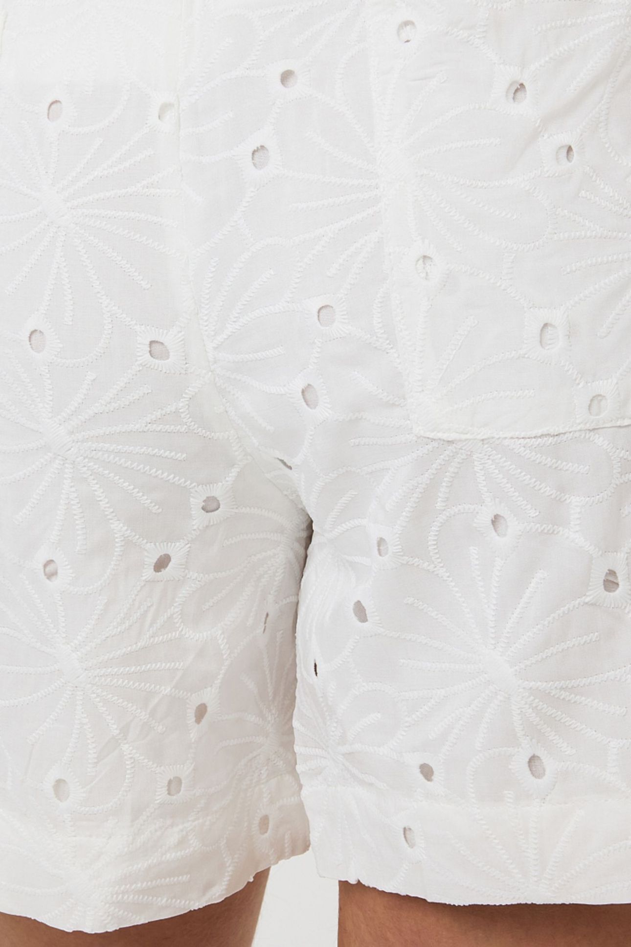 SHORTS EMBROIDERY FLOWER OFF WHITE 7