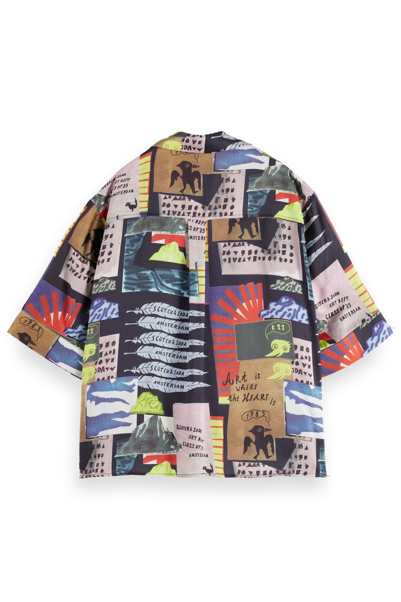 PRINTED SHORT SLEEVE FLUID SHIRT ART DEPT COLLAGE MULTICOLOR 5