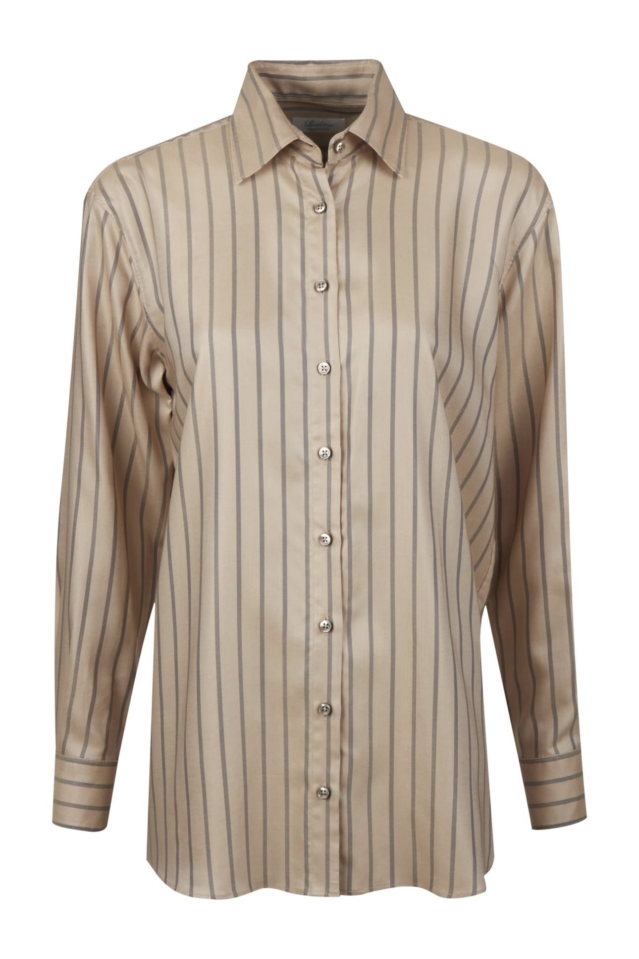 DINA SHIRT, LONG BEIGE STRIPE 2