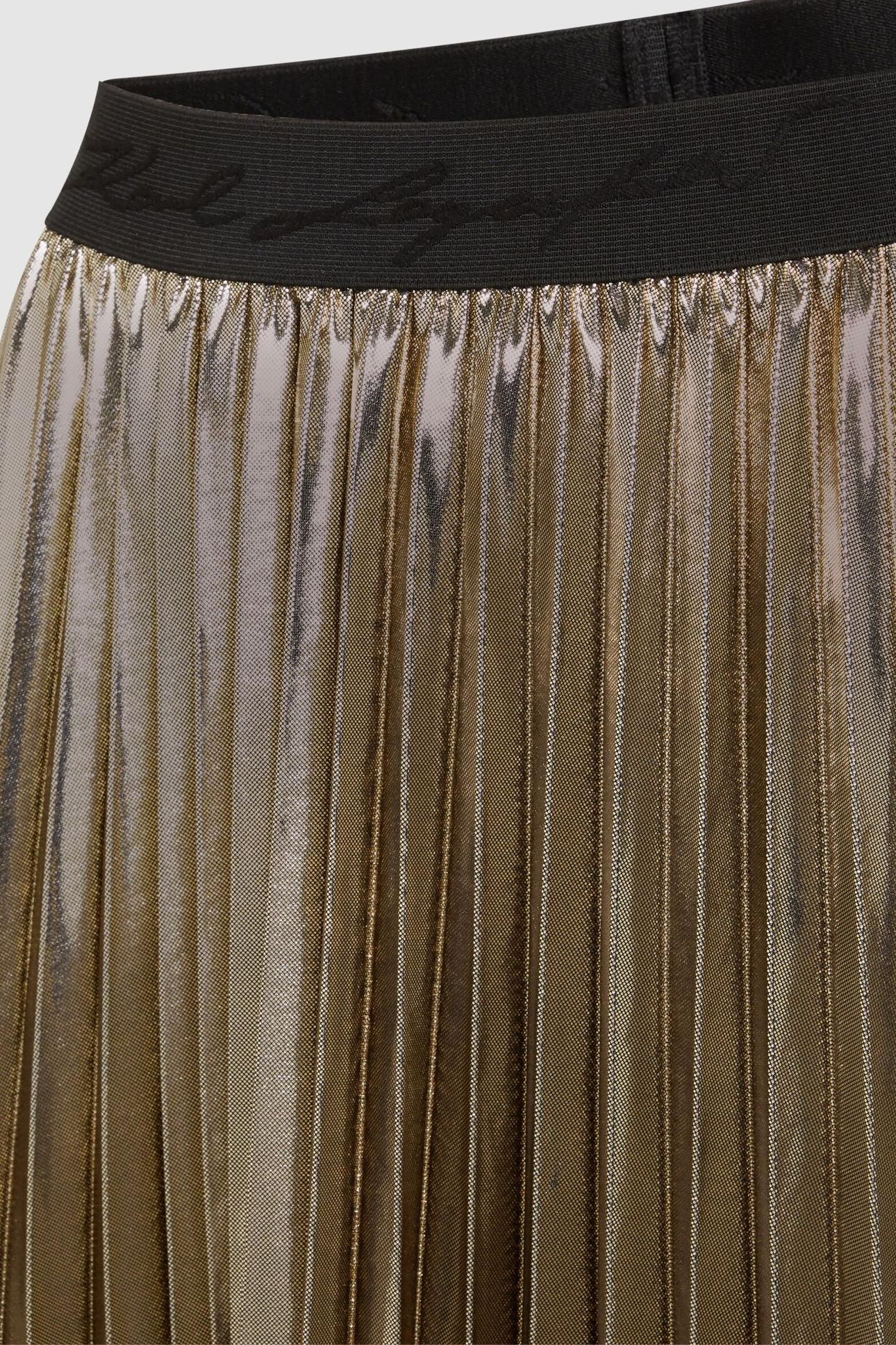 METALLIC PLEATED SKIRT GOLD 2