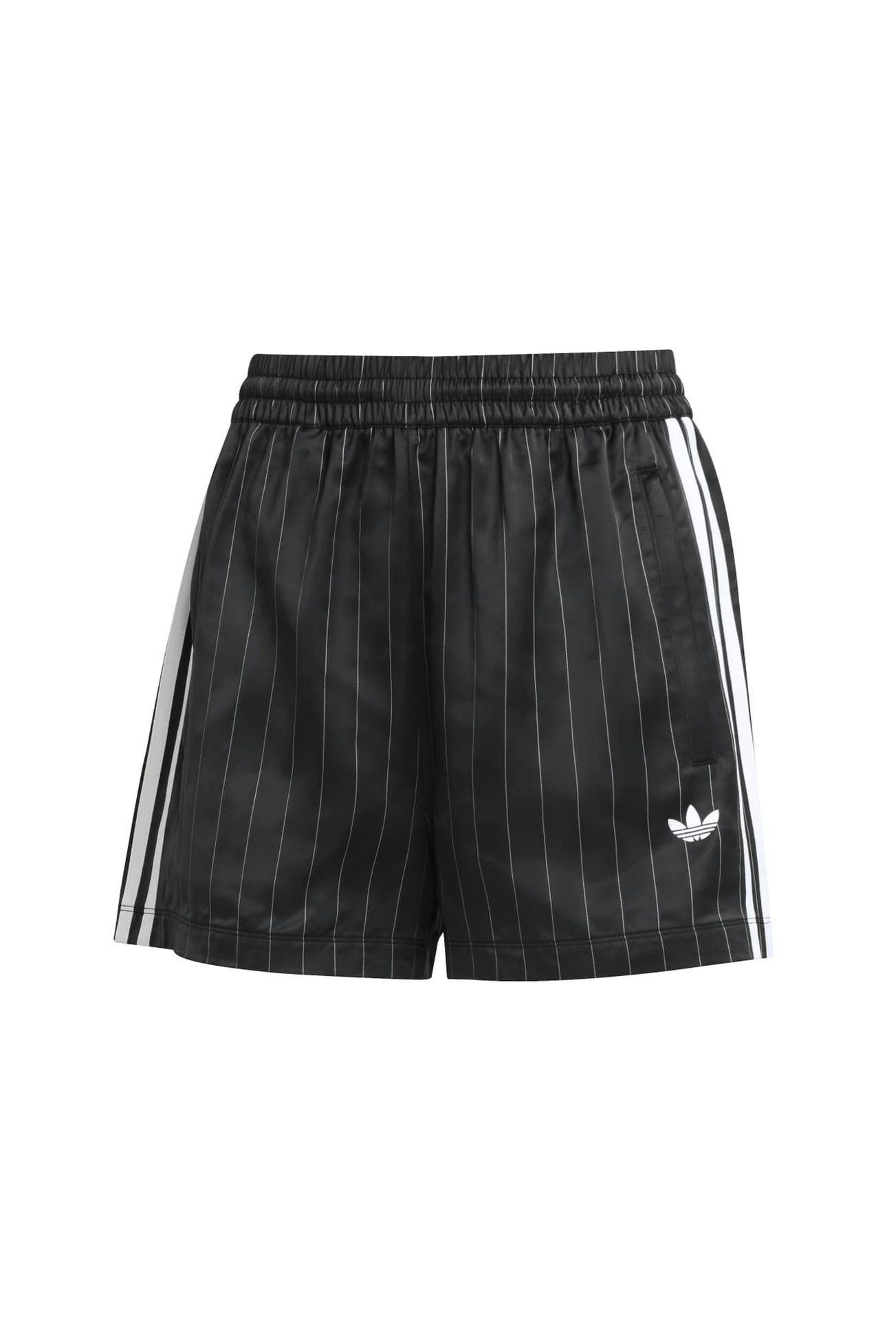 ORIGINALS ADIDAS ORIGINALS PIN-STRIPE SATIN SHORTS BLACK 4