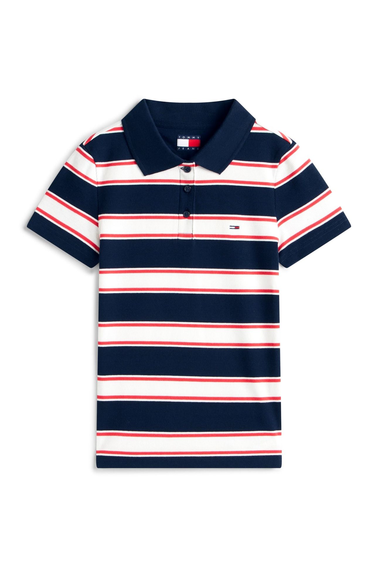 TJW SLIM RIB SS POLO DARK NIGHT NAVY/MULTI STRIPE 5