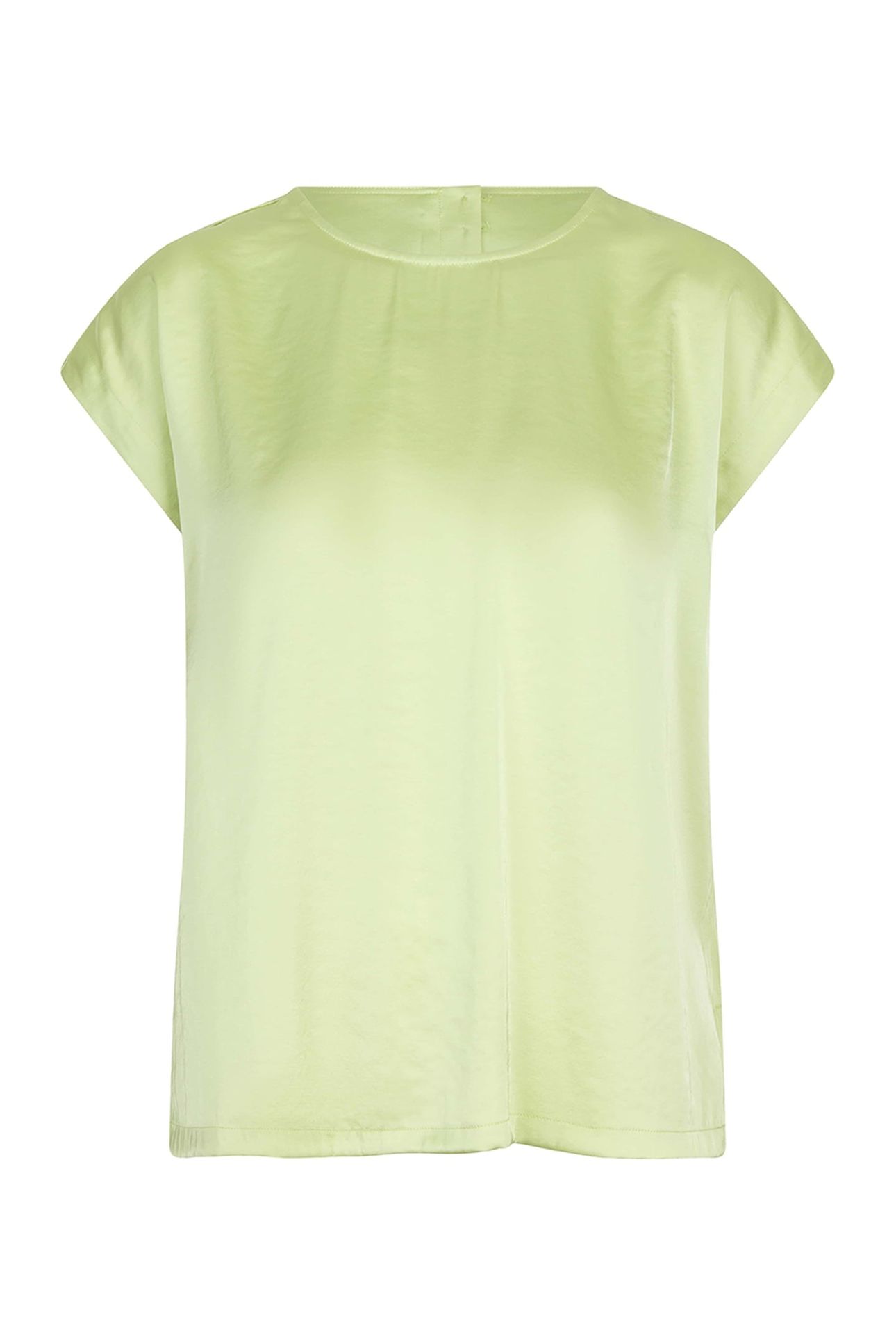 BLOUSE R-NECK SATIN LOOK APPLE GREEN 4
