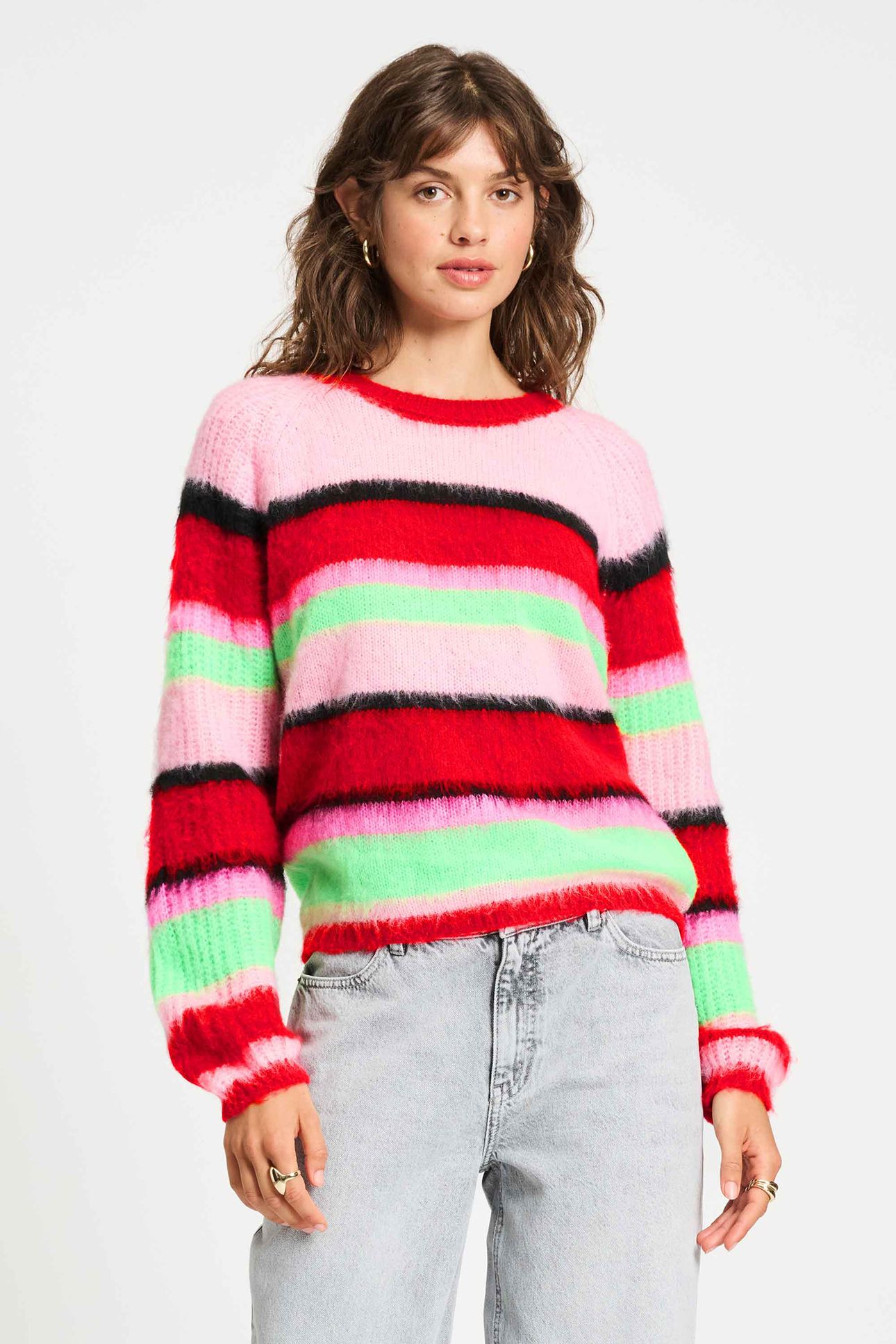 PULLOVER - BRUSHED STRIPES GREEN 1