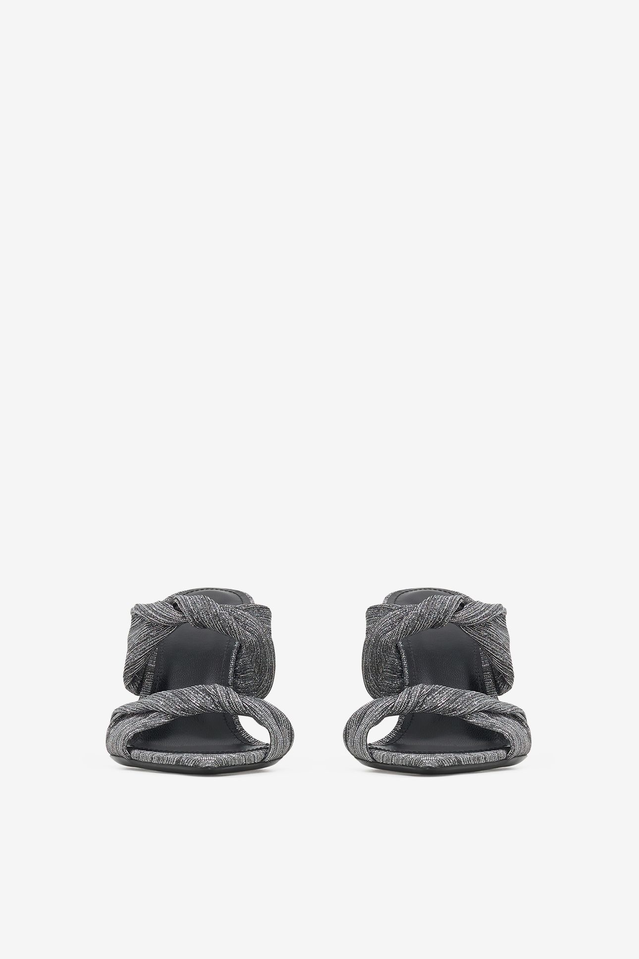 TWISTY GLITTER MULES SILVER/BLACK 10