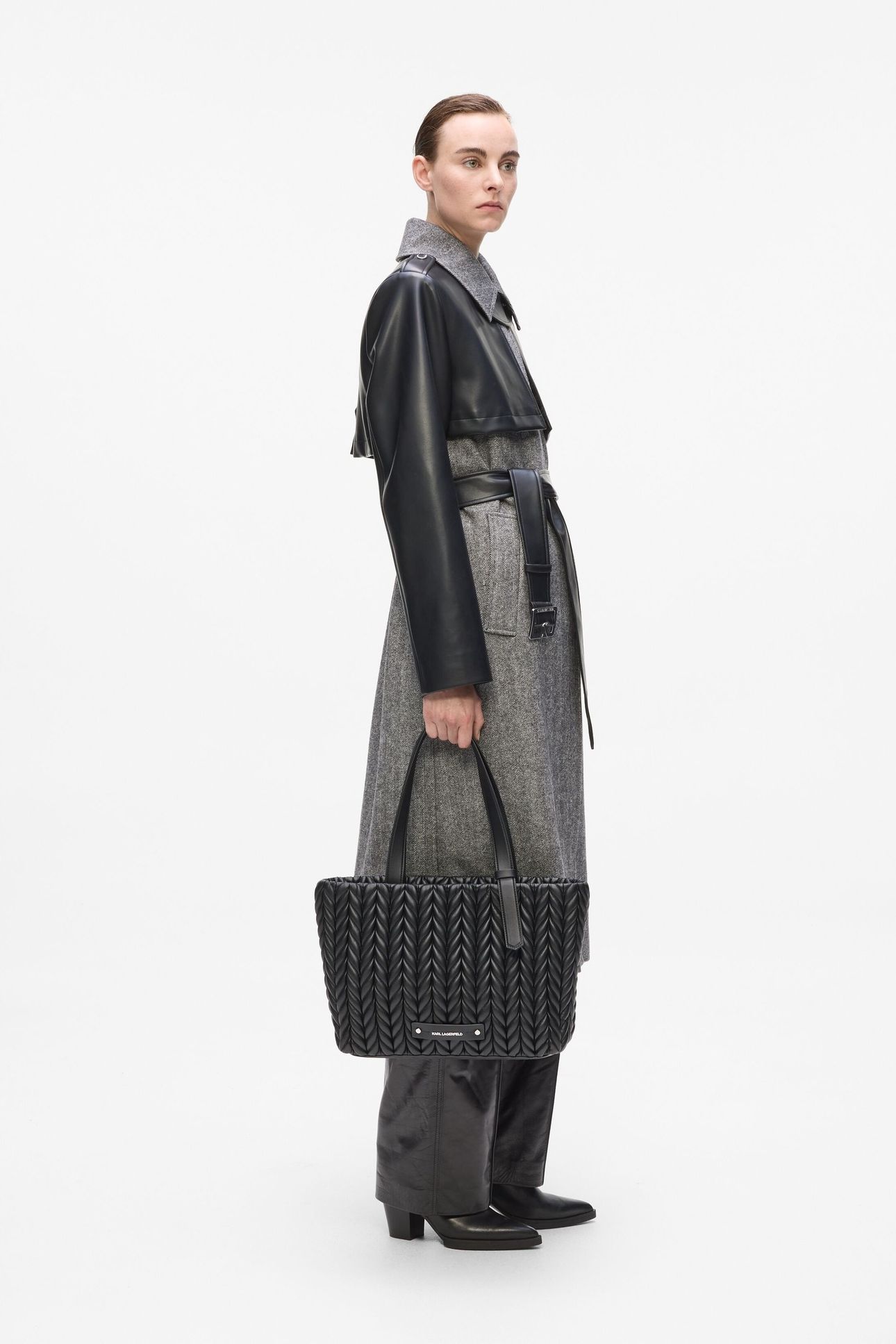 K/WEAVE MEDIUM TOTE BLACK-NICKEL 3