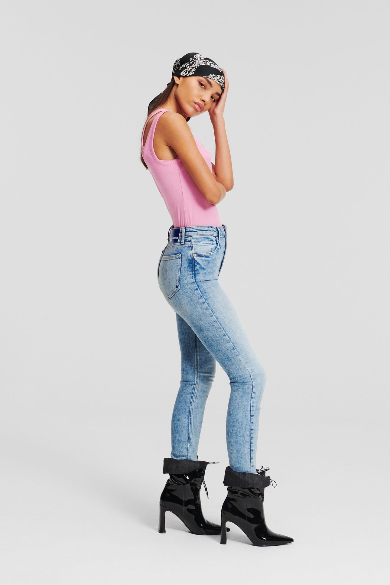 KLJ HR SKINNY SHANK DENIM VISUAL BLUE 2