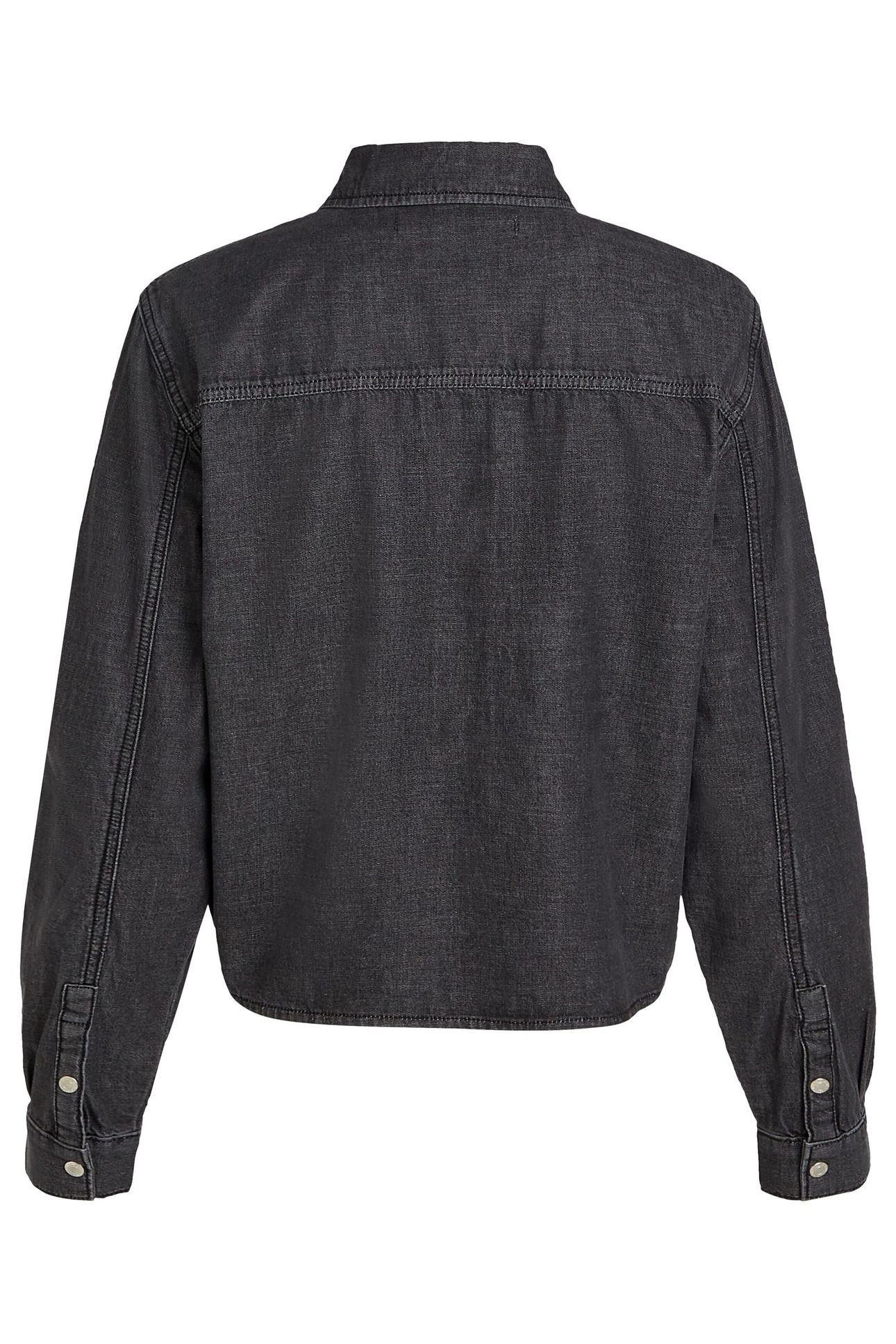 DENIM WRAP BLOUSE WASHED BLACK 5