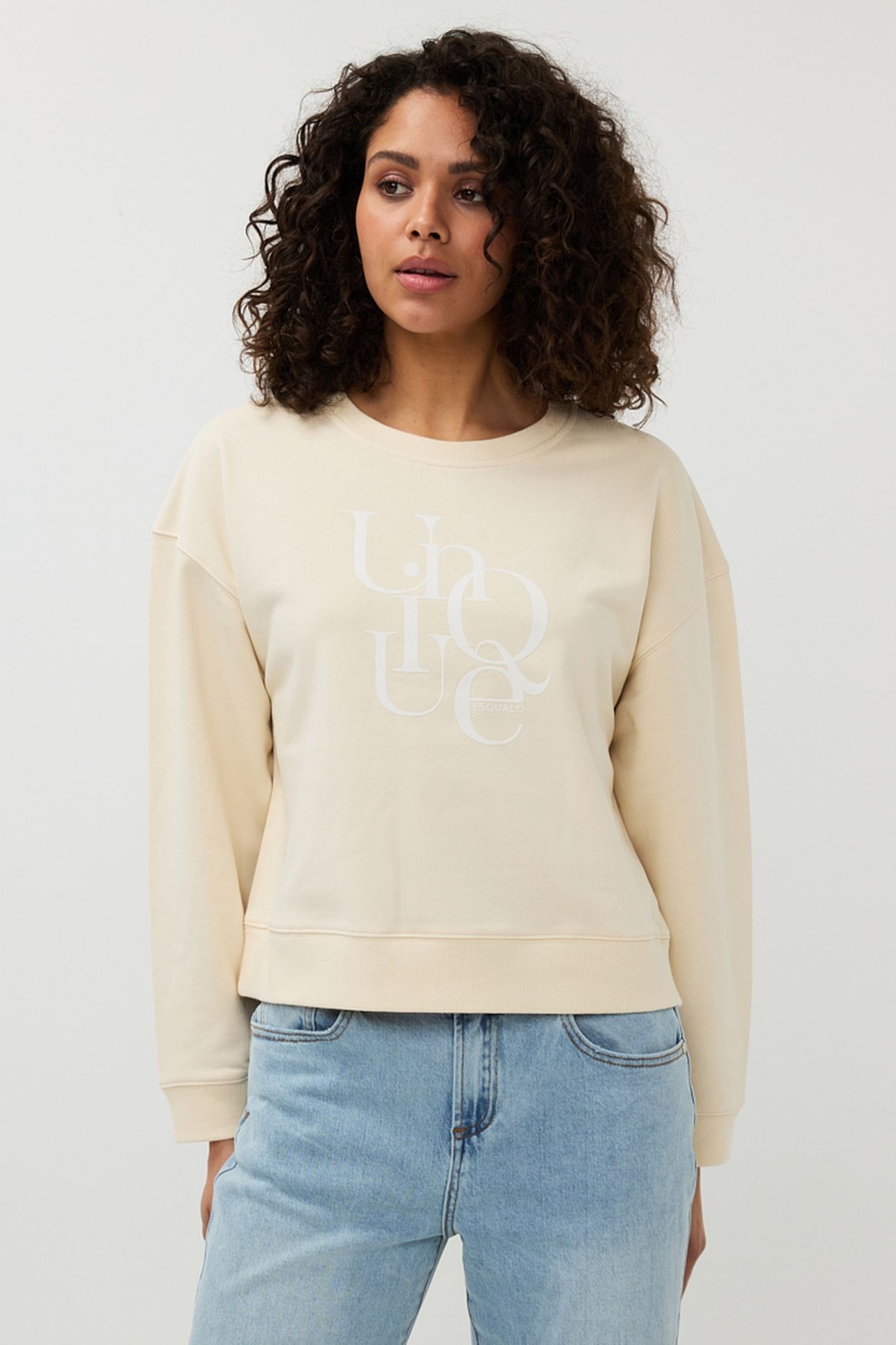 SWEATER FLOCK PRINT “UNIQUE NATURAL 2