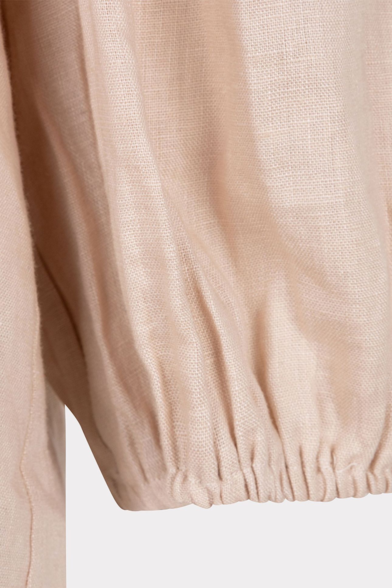 BLOUSE R-NECK LINEN SAND 3