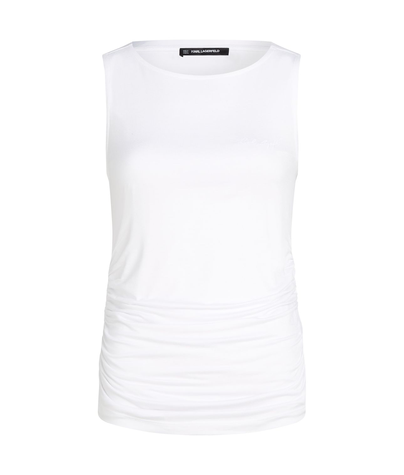 BOAT NECK RUCHED DETAIL TOP WHITE 1
