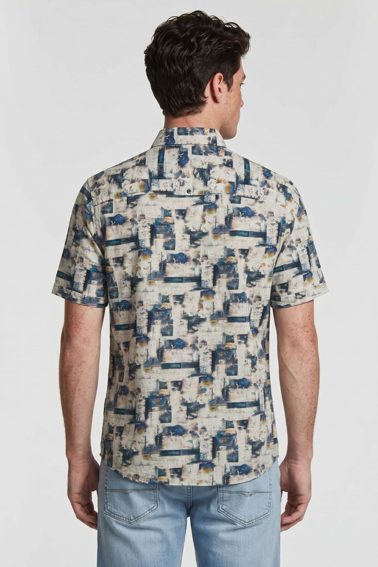 SHIRT SHORT SLEEVE ALLOVER PRINTED BLUE 2