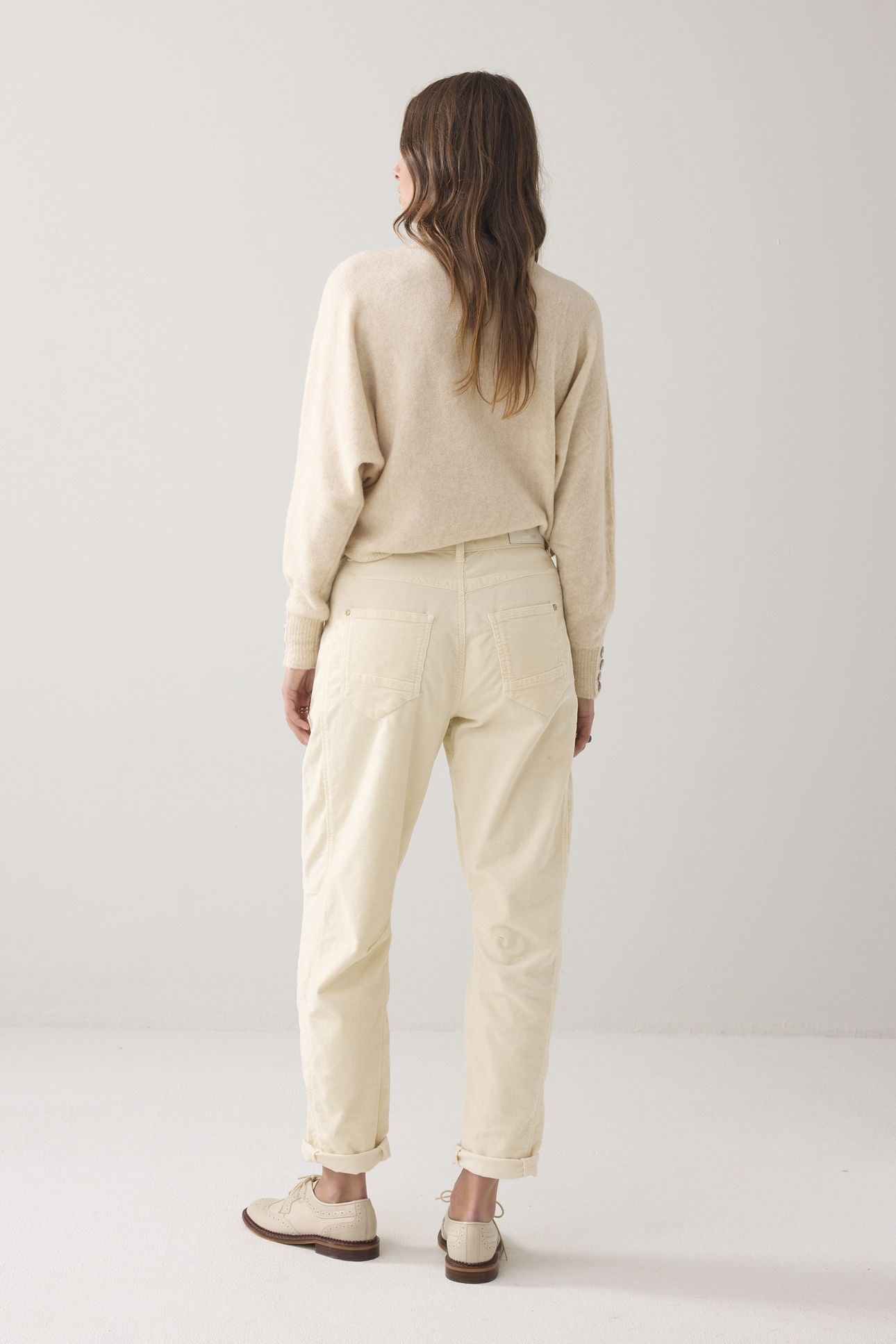 COCOON PANTS COTTON FLEX CORD IVORY 3