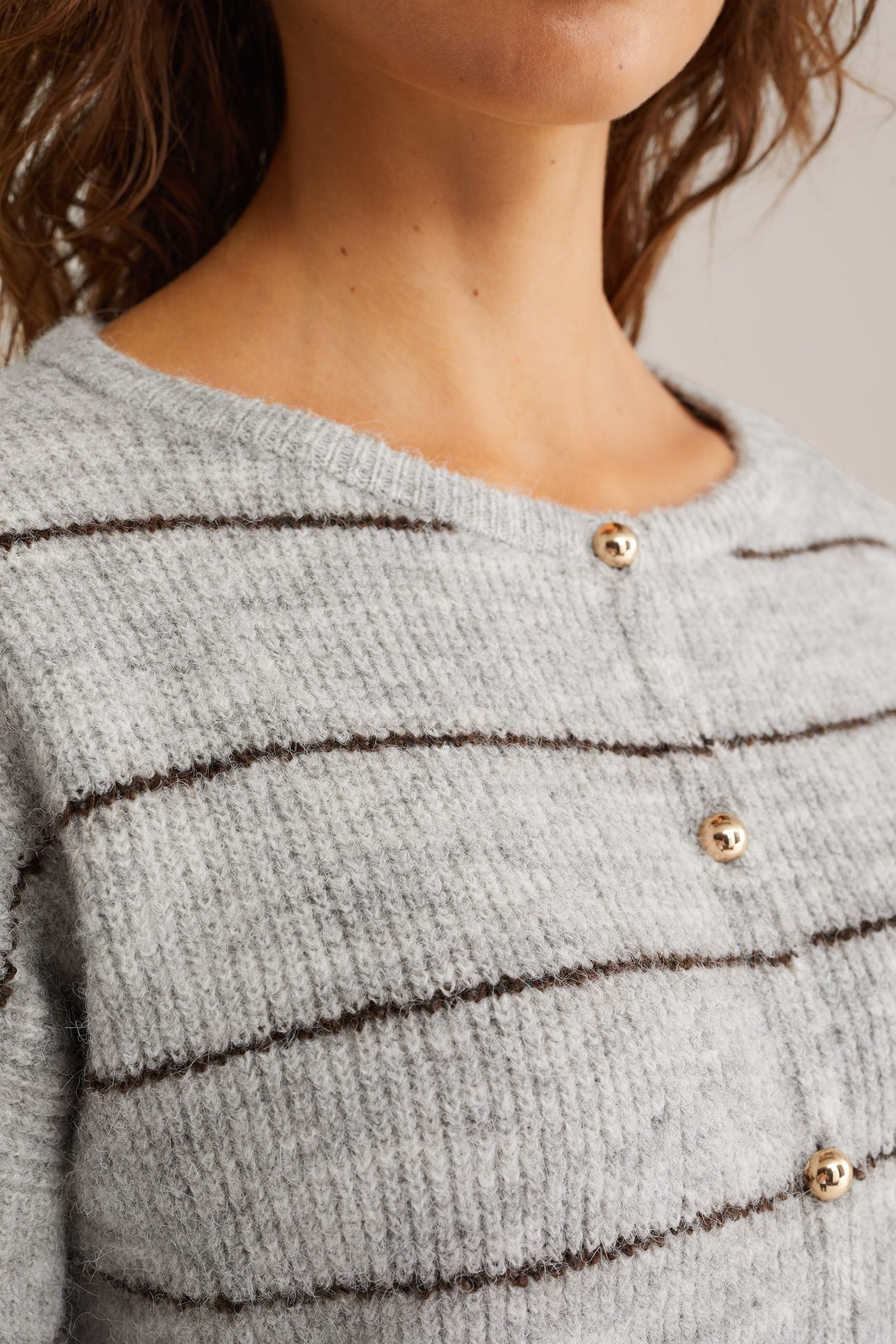 KNITTED CARDIGAN BLENDED LIGHT GREY 6