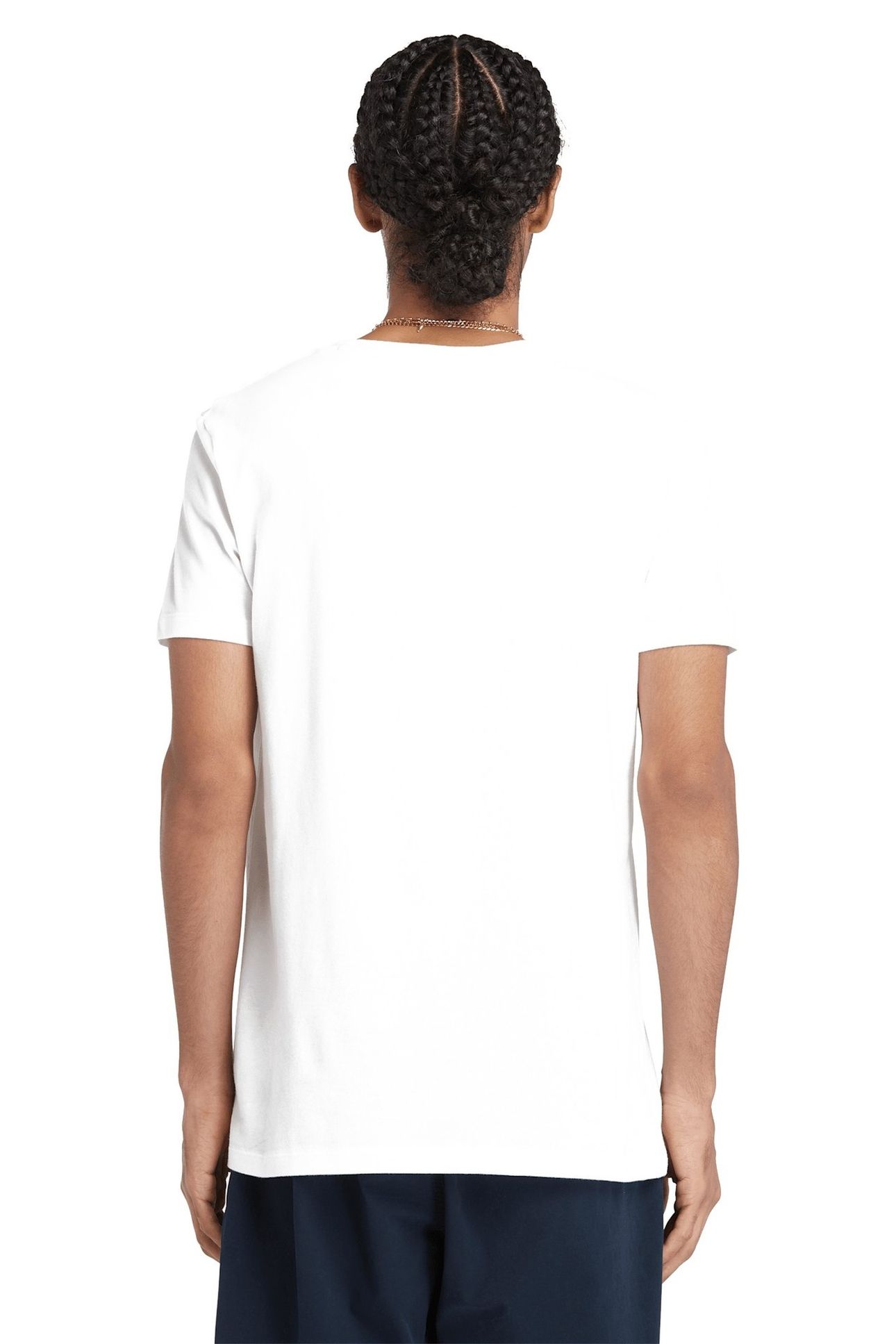 V NECK SHORT SLEEVE TEE WHITE 2