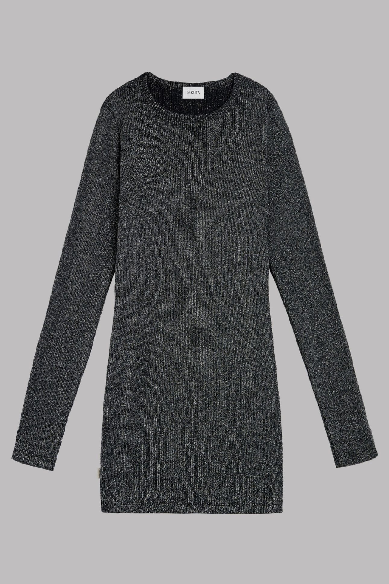 THE DARK GLITTER RIBBED SHORT LONGSLEEVE DRESS 3